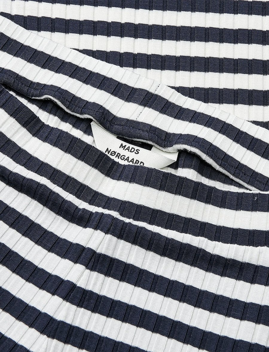 Mads Nørgaard - 5x5 Stripe Lonnie Pants - sirge säärega püksid - vanilla ice/parisian night - 3
