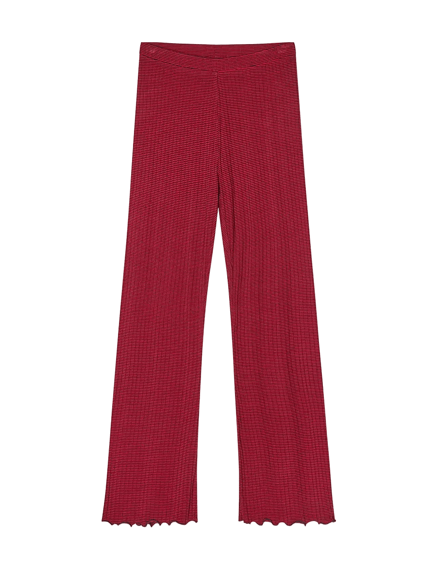 Mads Nørgaard - 5x5 Stripe Lonnie Pants - straight leg hosen - parisian night/high risk red - 1