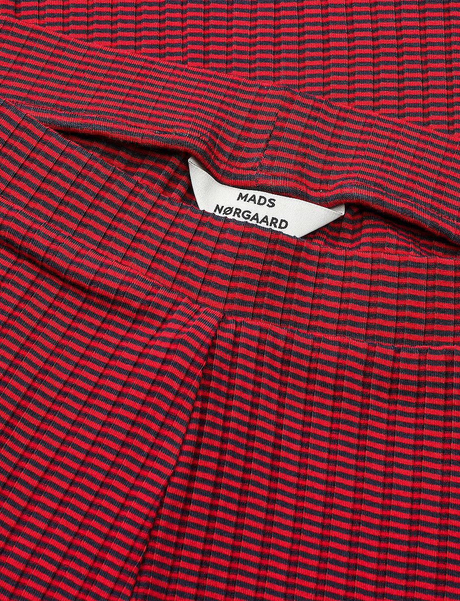 Mads Nørgaard - 5x5 Stripe Lonnie Pants - straight leg hosen - parisian night/high risk red - 3