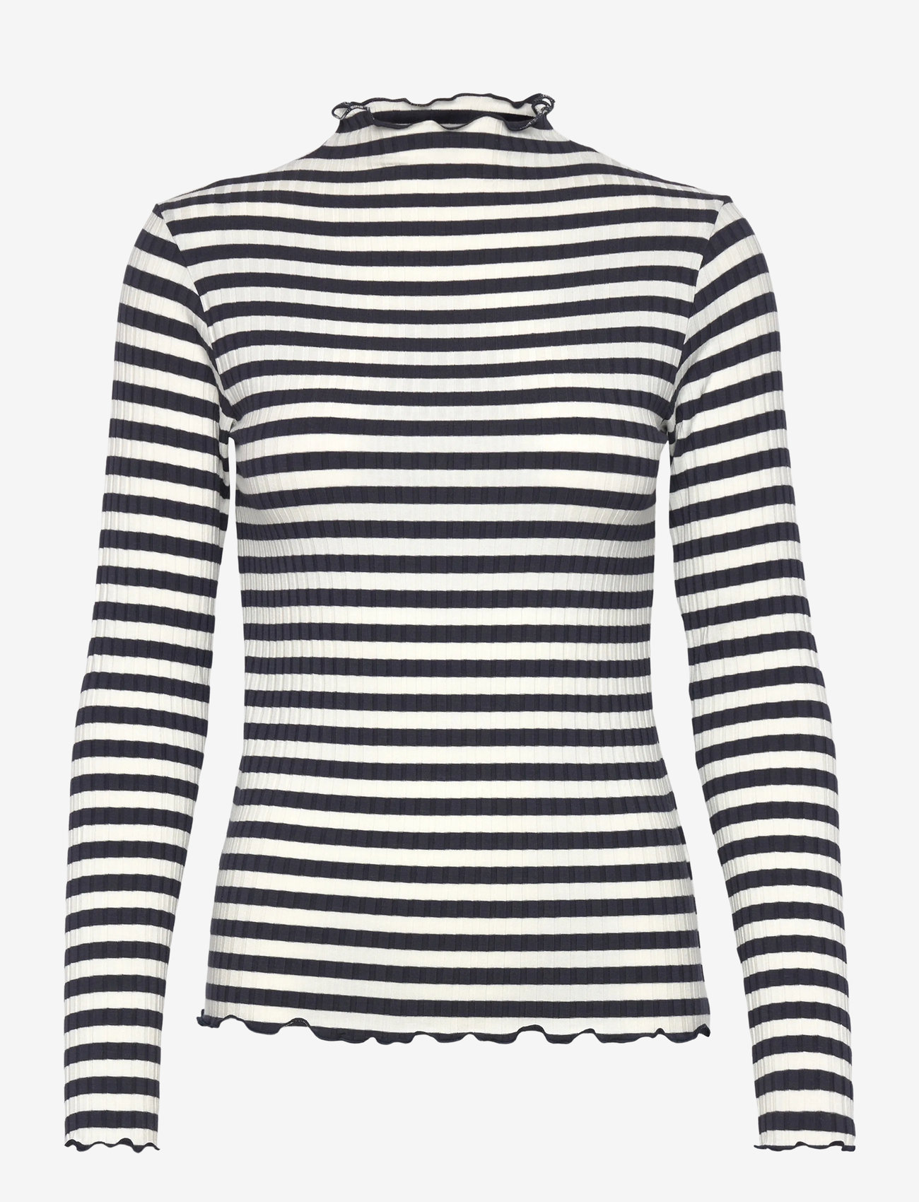 Mads Nørgaard - 5x5 Stripe Trutte Tee LS - efterårstøj - vanilla ice/parisian night - 0