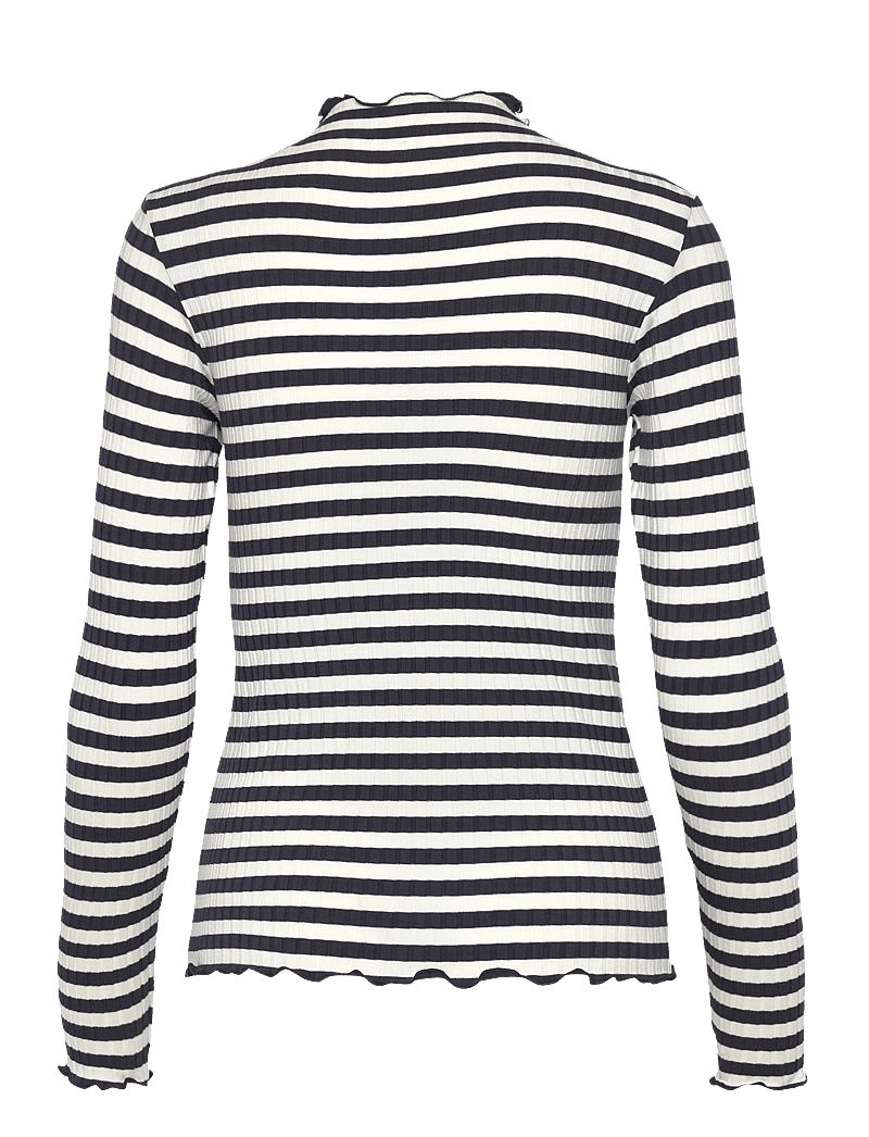 Mads Nørgaard - 5x5 Stripe Trutte Tee LS - langärmlige tops - vanilla ice/parisian night - 1