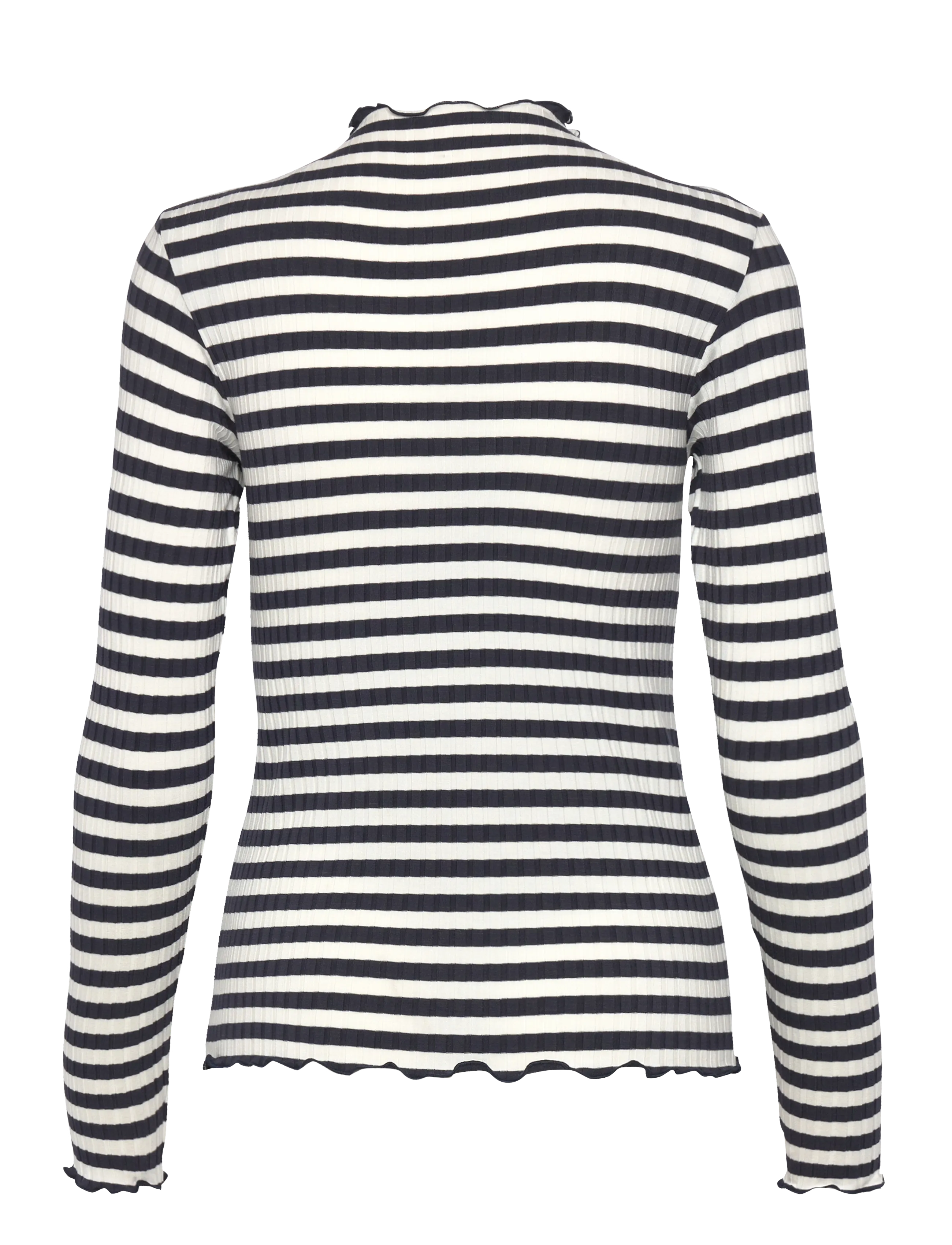 Mads Nørgaard - 5x5 Stripe Trutte Tee LS - langærmede toppe - vanilla ice/parisian night - 1