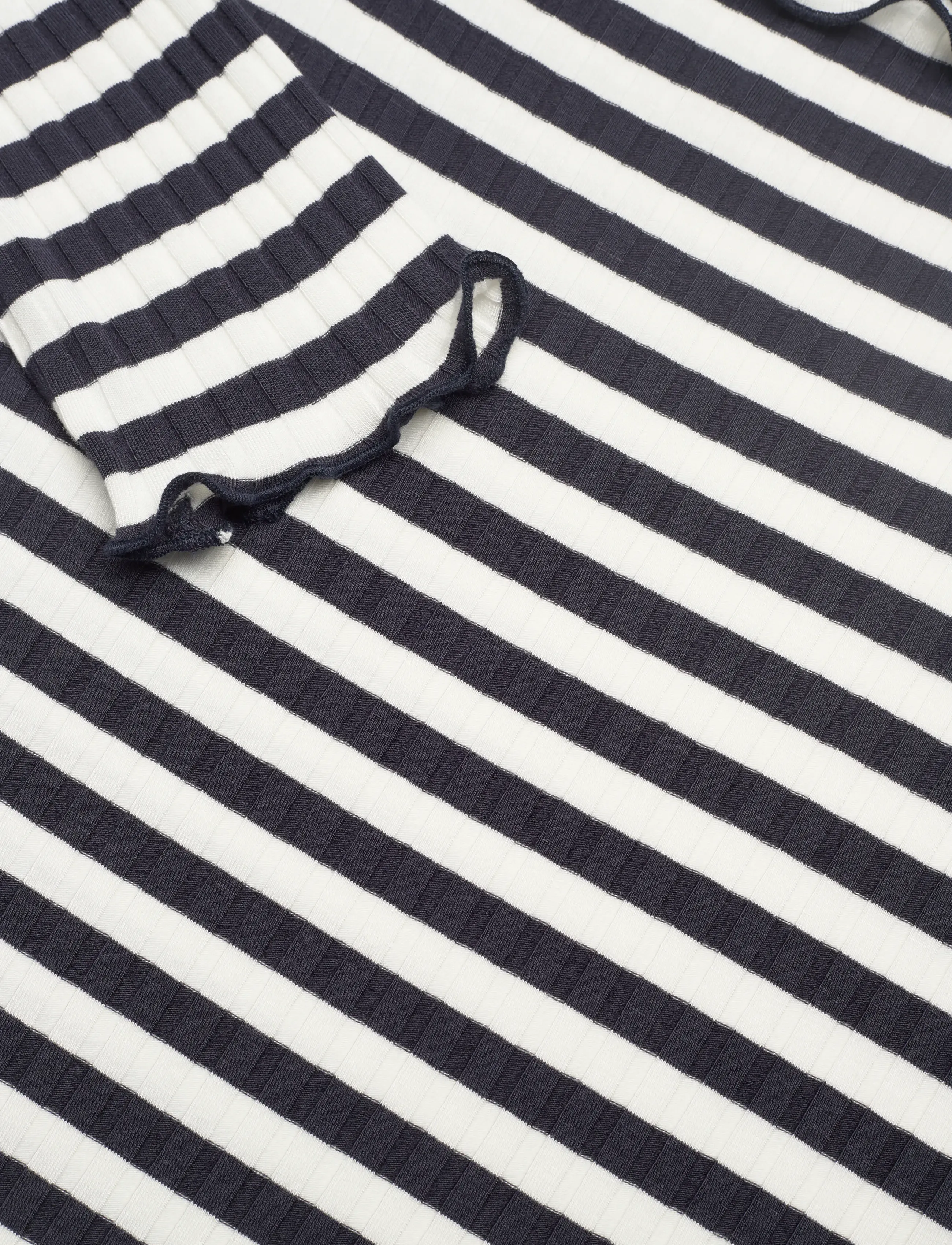 Mads Nørgaard - 5x5 Stripe Trutte Tee LS - langærmede toppe - vanilla ice/parisian night - 2