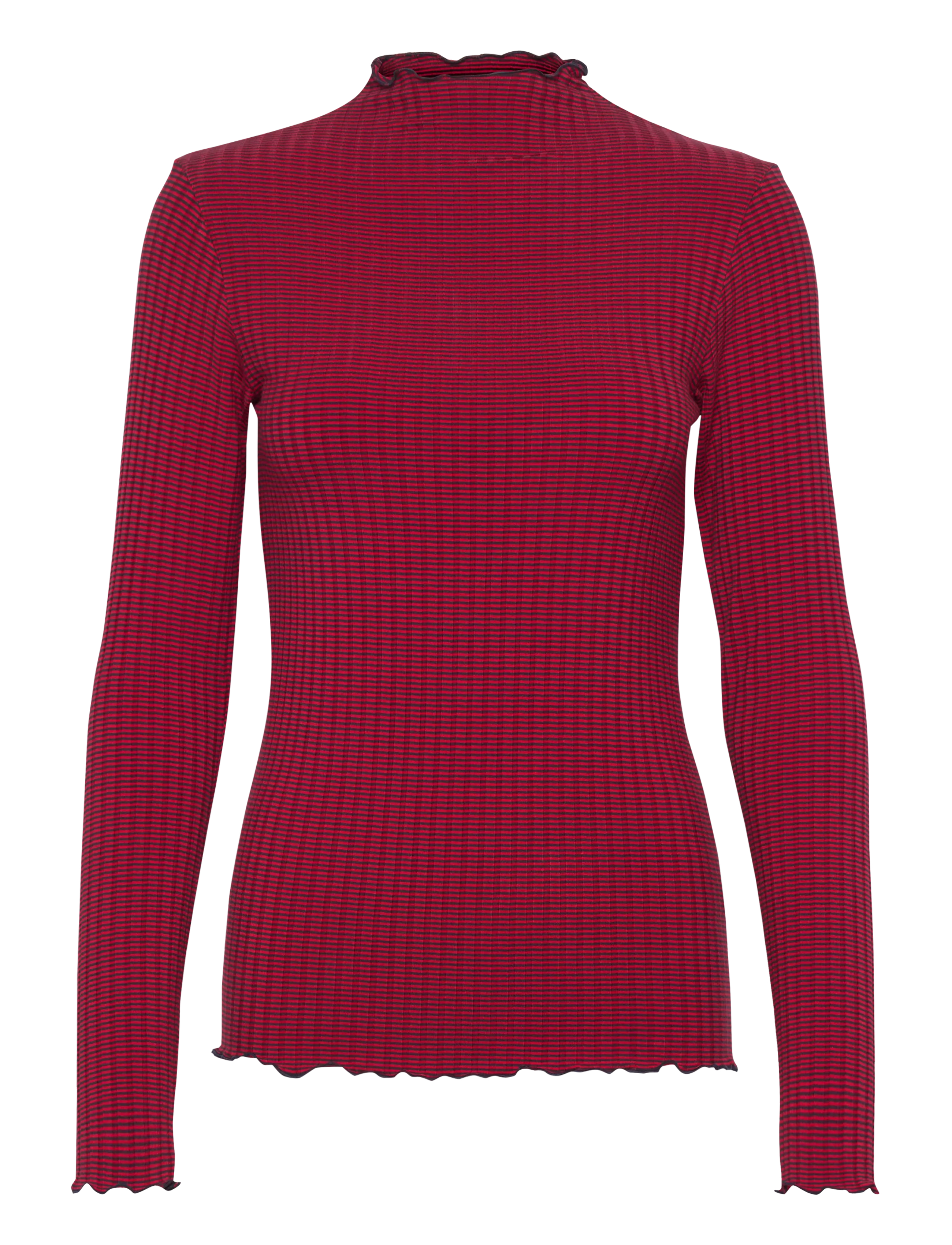 Mads Nørgaard 5X5 Stripe Trutte Tee Ls, S, Red, T-Shirts & Toppe > Langærmede, Dame