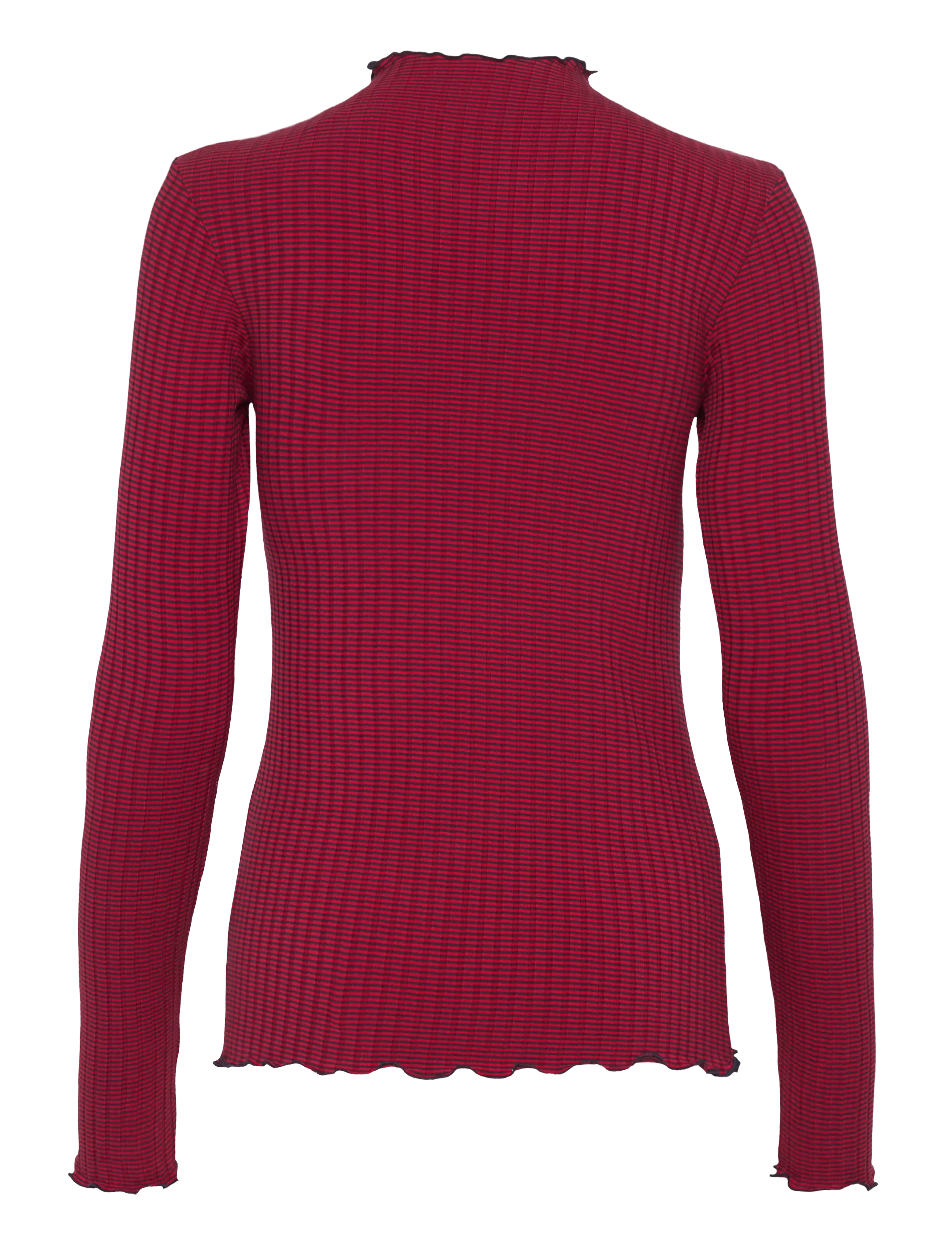 Mads Nørgaard - 5x5 Stripe Trutte Tee LS - langærmede toppe - parisian night/high risk red - 1