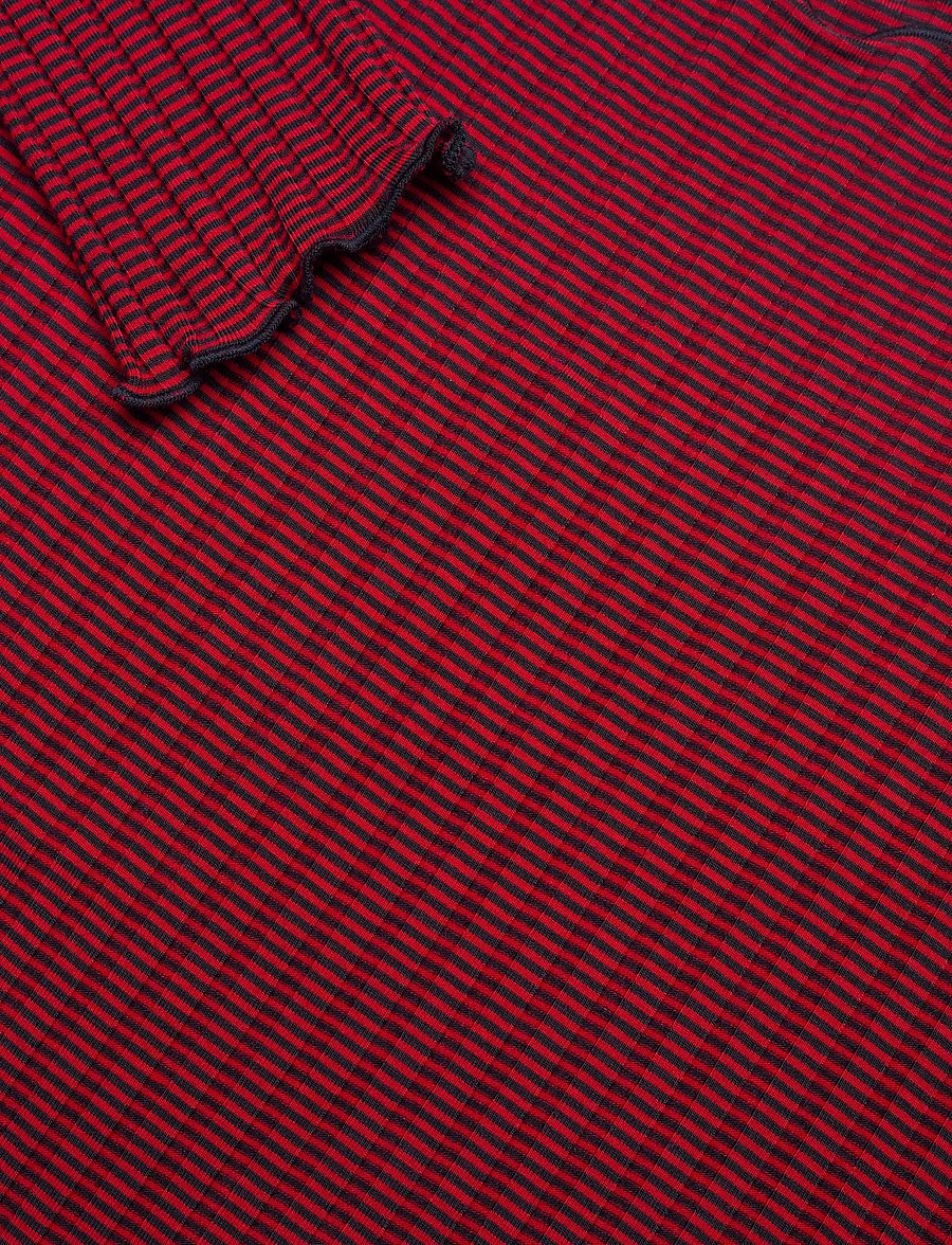 Mads Nørgaard - 5x5 Stripe Trutte Tee LS - langærmede toppe - parisian night/high risk red - 2