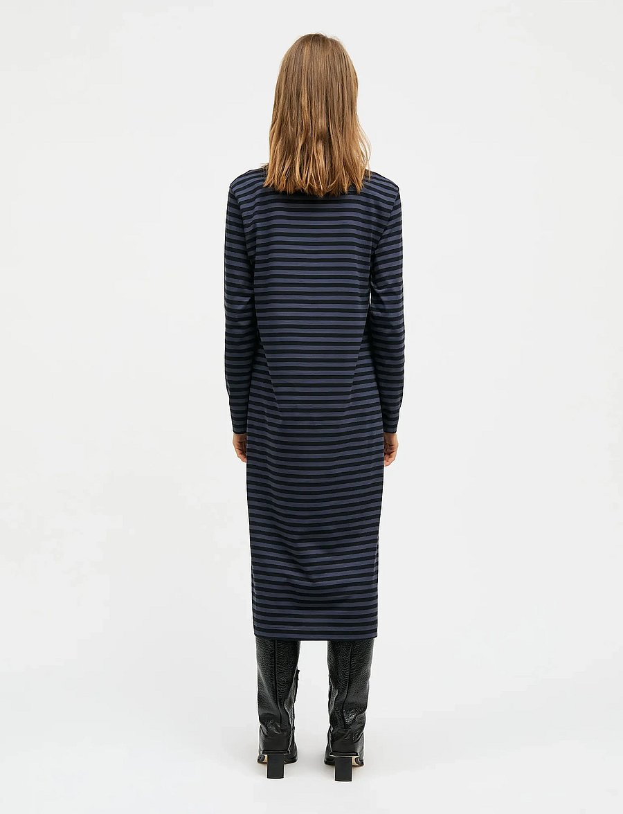 Mads Nørgaard - Soft Single Ella Dress - midikleider - parisian night/black - 2