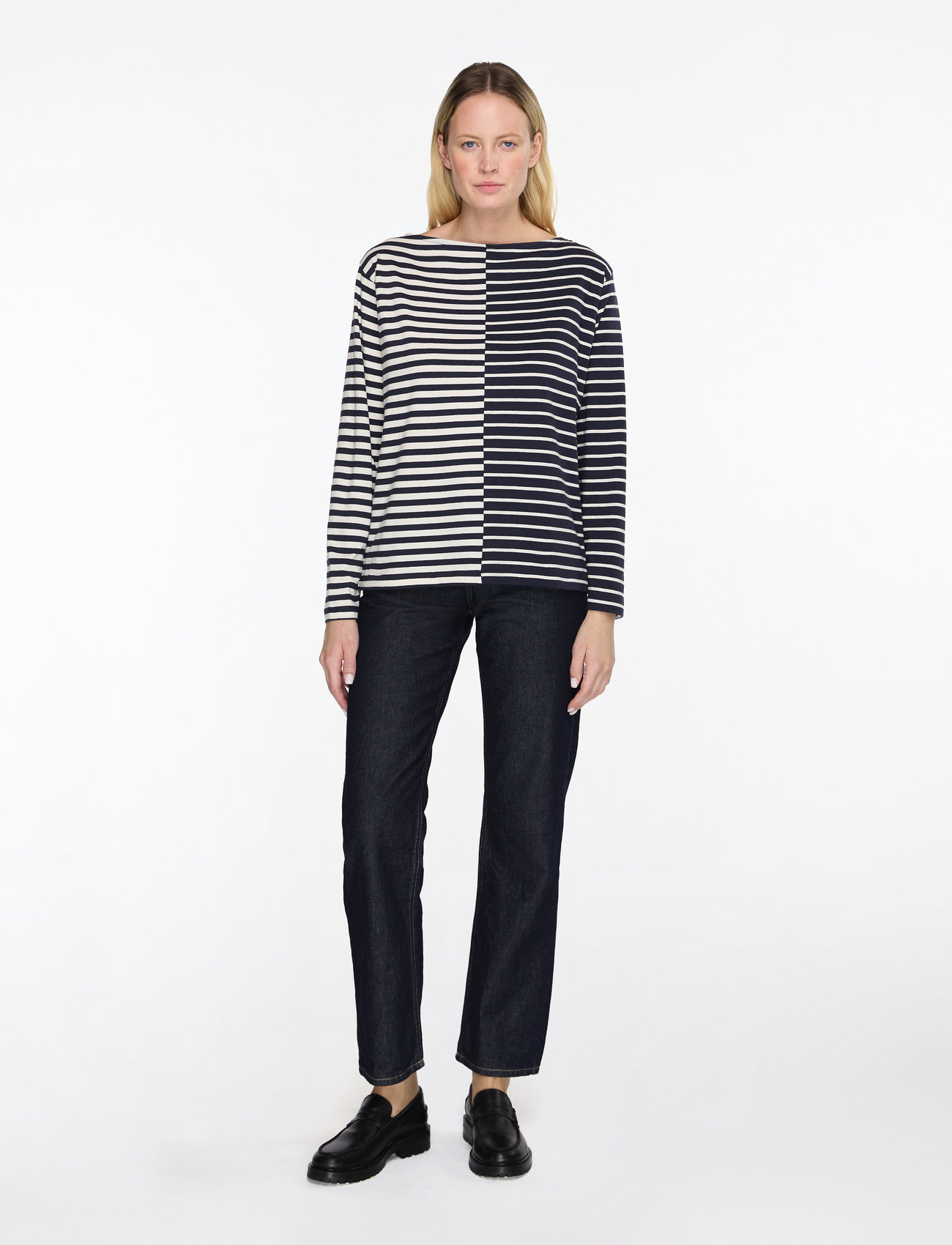 Mads Nørgaard - Soft Single Silke Tee LS - herbstliche kleidung - parisian night/vanilla ice blo - 1