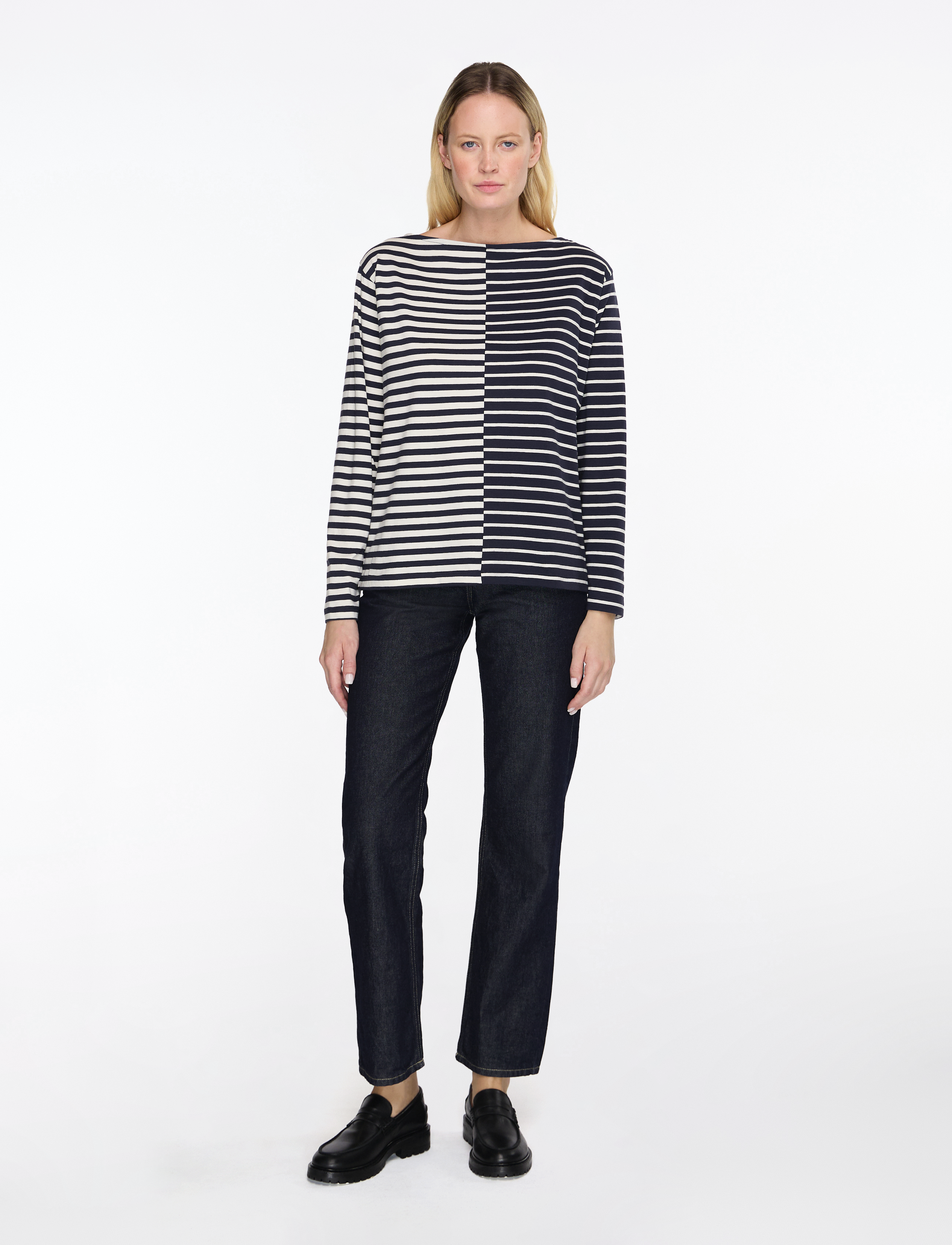 Mads Nørgaard - Soft Single Silke Tee LS - langärmlige tops - parisian night/vanilla ice blo - 2