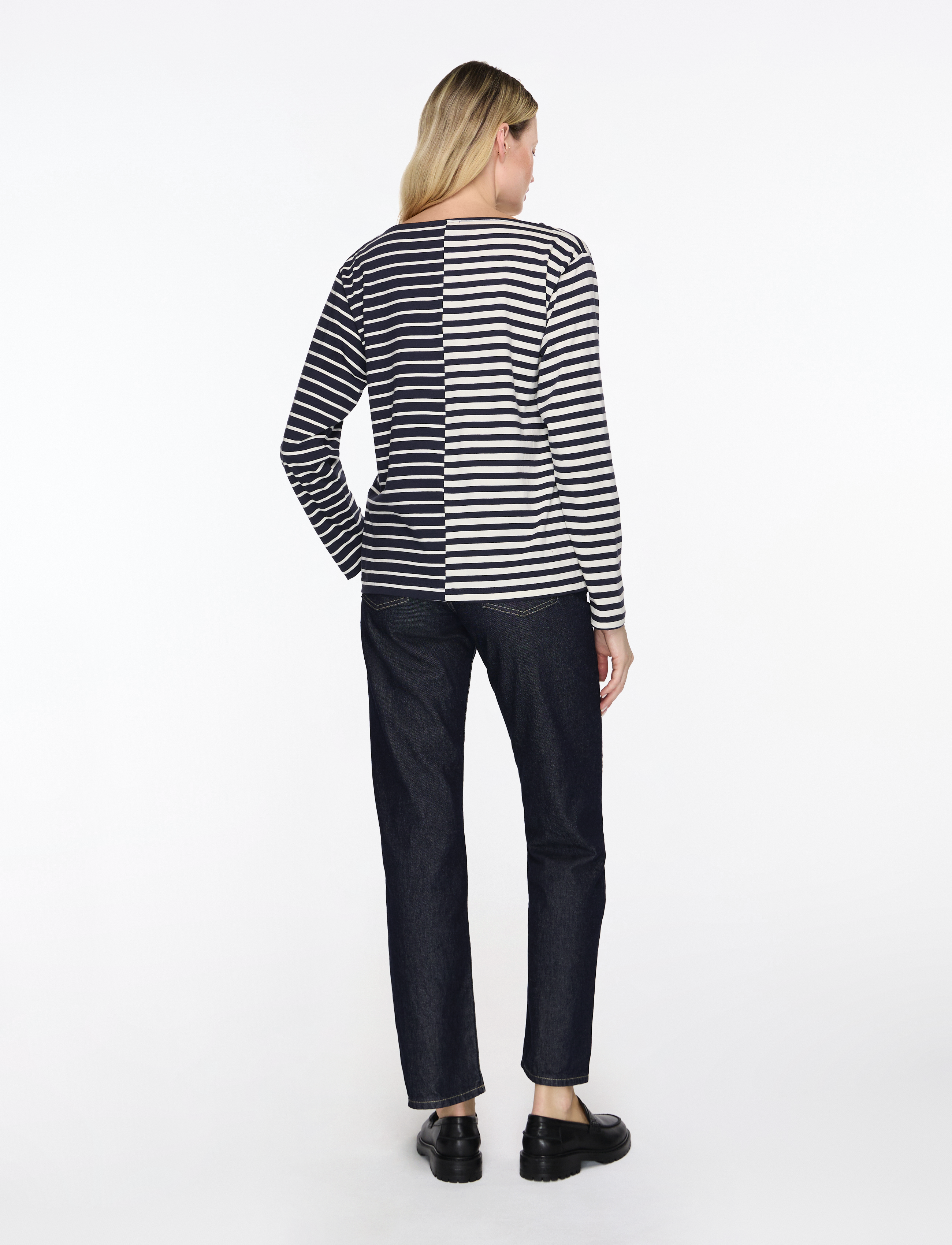 Mads Nørgaard - Soft Single Silke Tee LS - langärmlige tops - parisian night/vanilla ice blo - 4