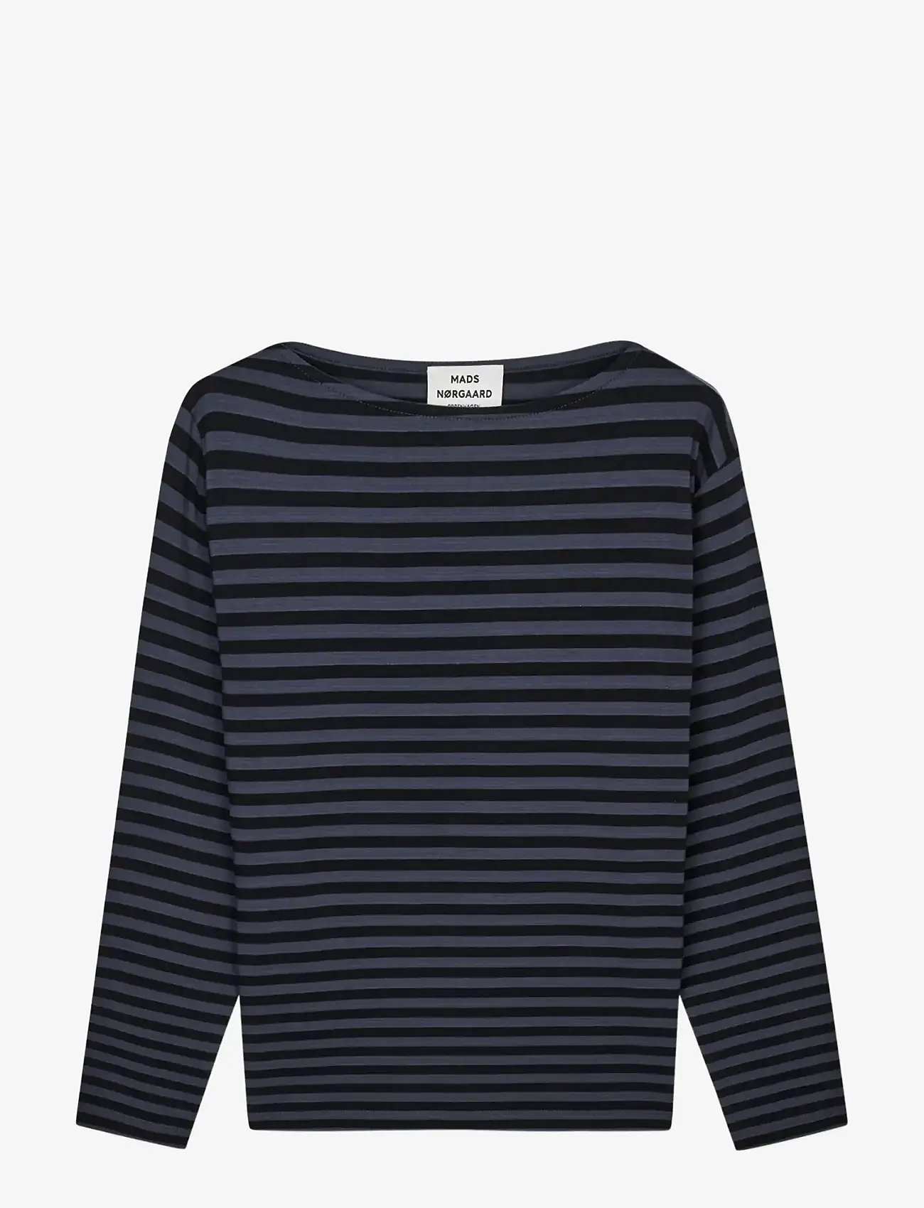 Mads Nørgaard - Soft Single Silke Tee LS - langærmede toppe - parisian night/black - 1