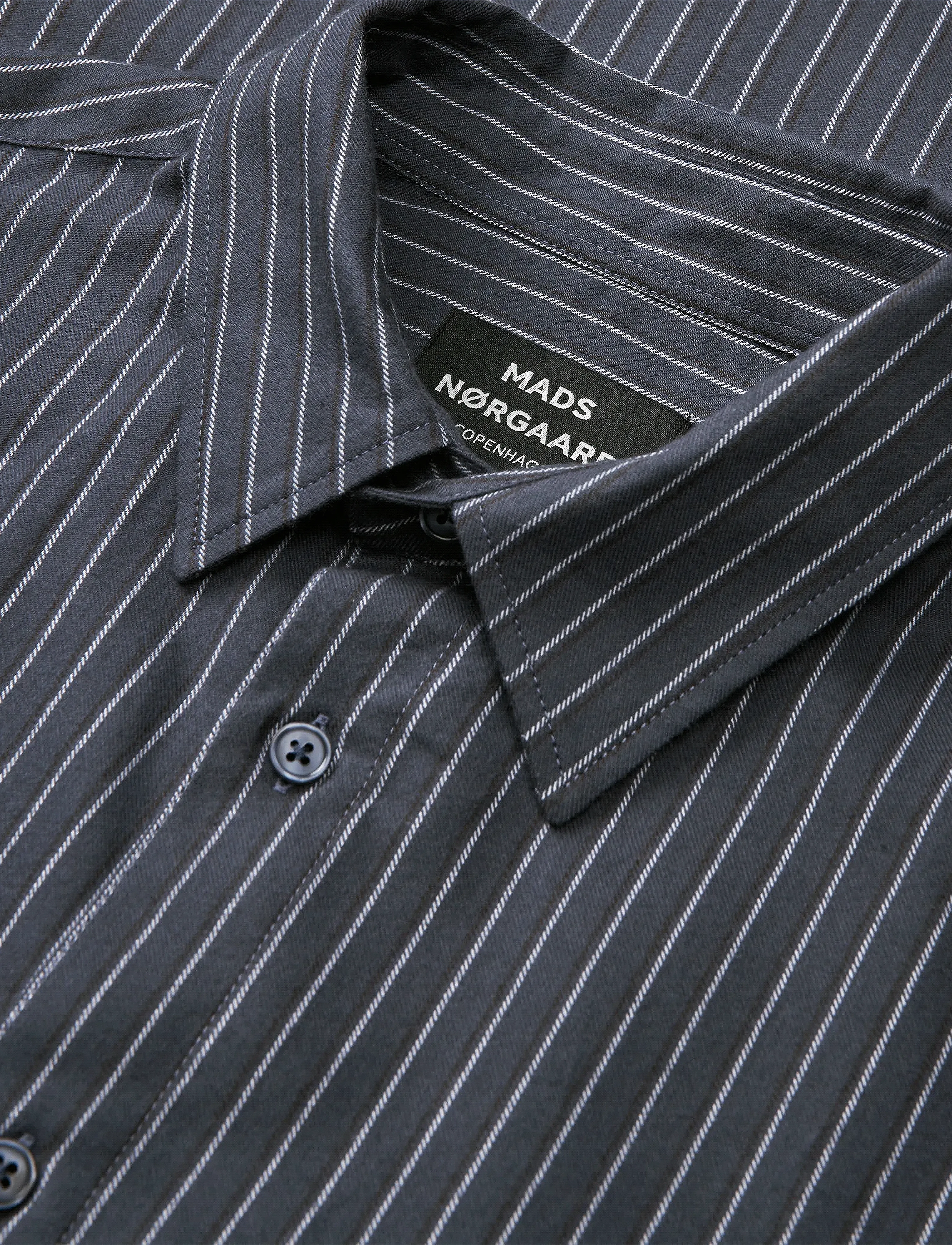 Mads Nørgaard - Cotton Flannel Stripe Sune Shirt - flanell-hemden - parisian night stripe - 3