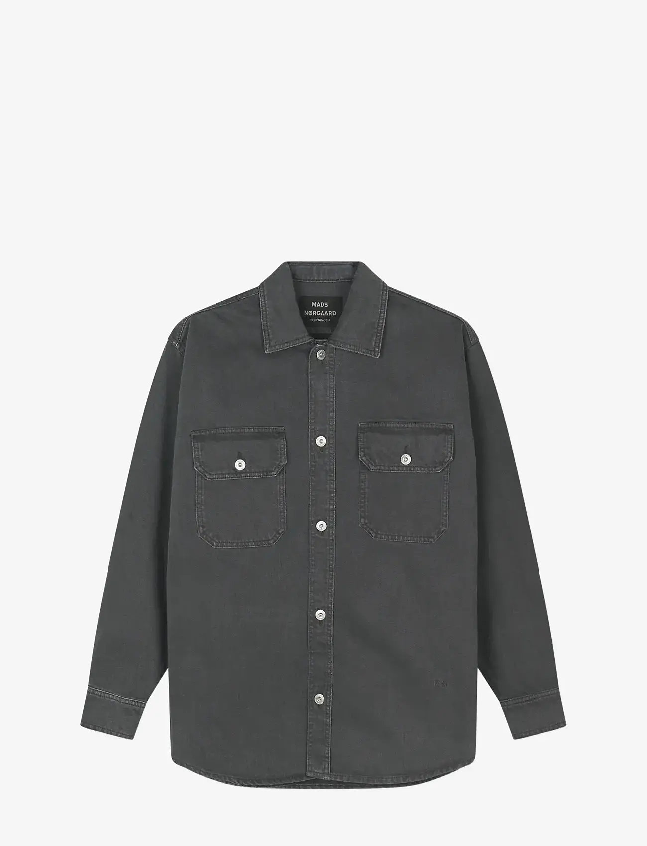 Mads Nørgaard - Soil Denim August Dyed Work Shirt - denimskjorter - asphalt - 1