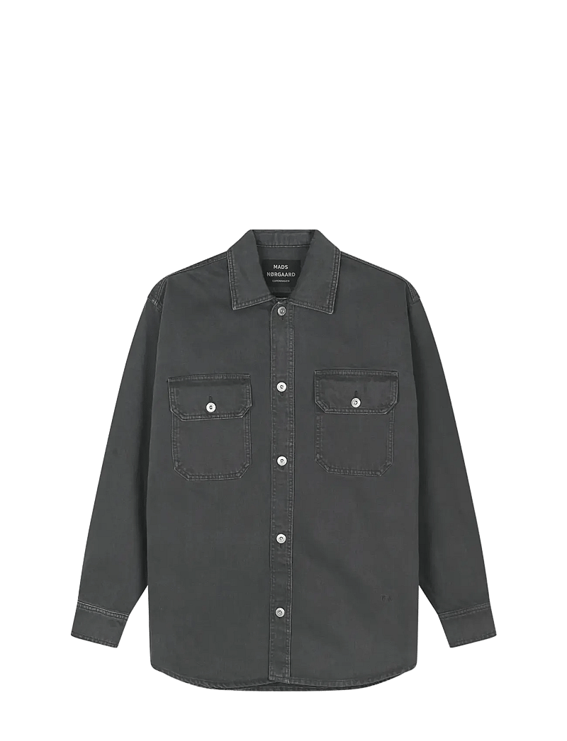 Mads Nørgaard - Soil Denim August Dyed Work Shirt - denimskjorter - asphalt - 1