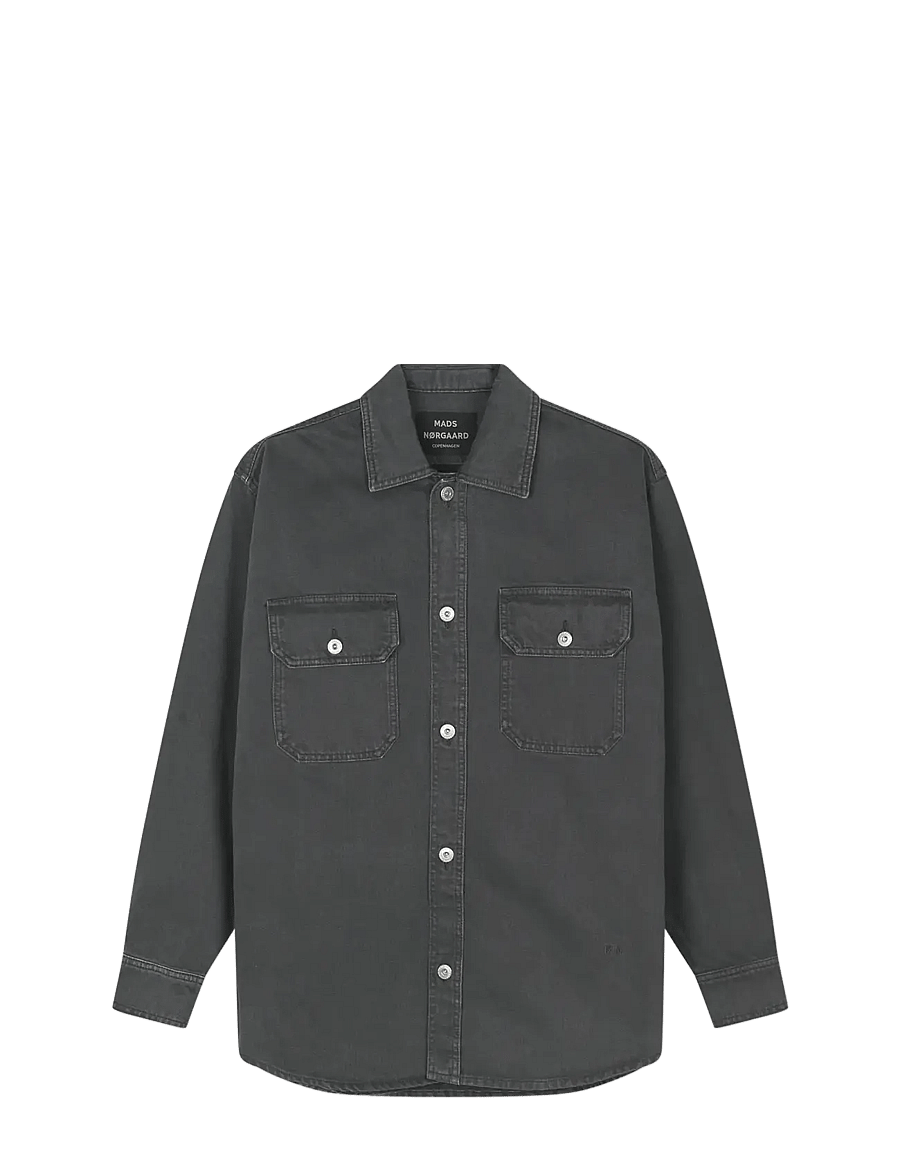 Mads Nørgaard - Soil Denim August Dyed Work Shirt - Überhemden - asphalt - 1