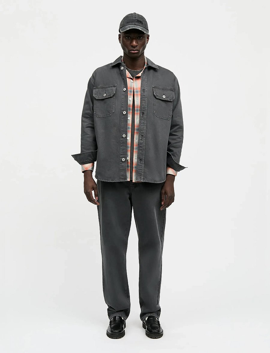 Mads Nørgaard - Soil Denim August Dyed Work Shirt - Überhemden - asphalt - 0