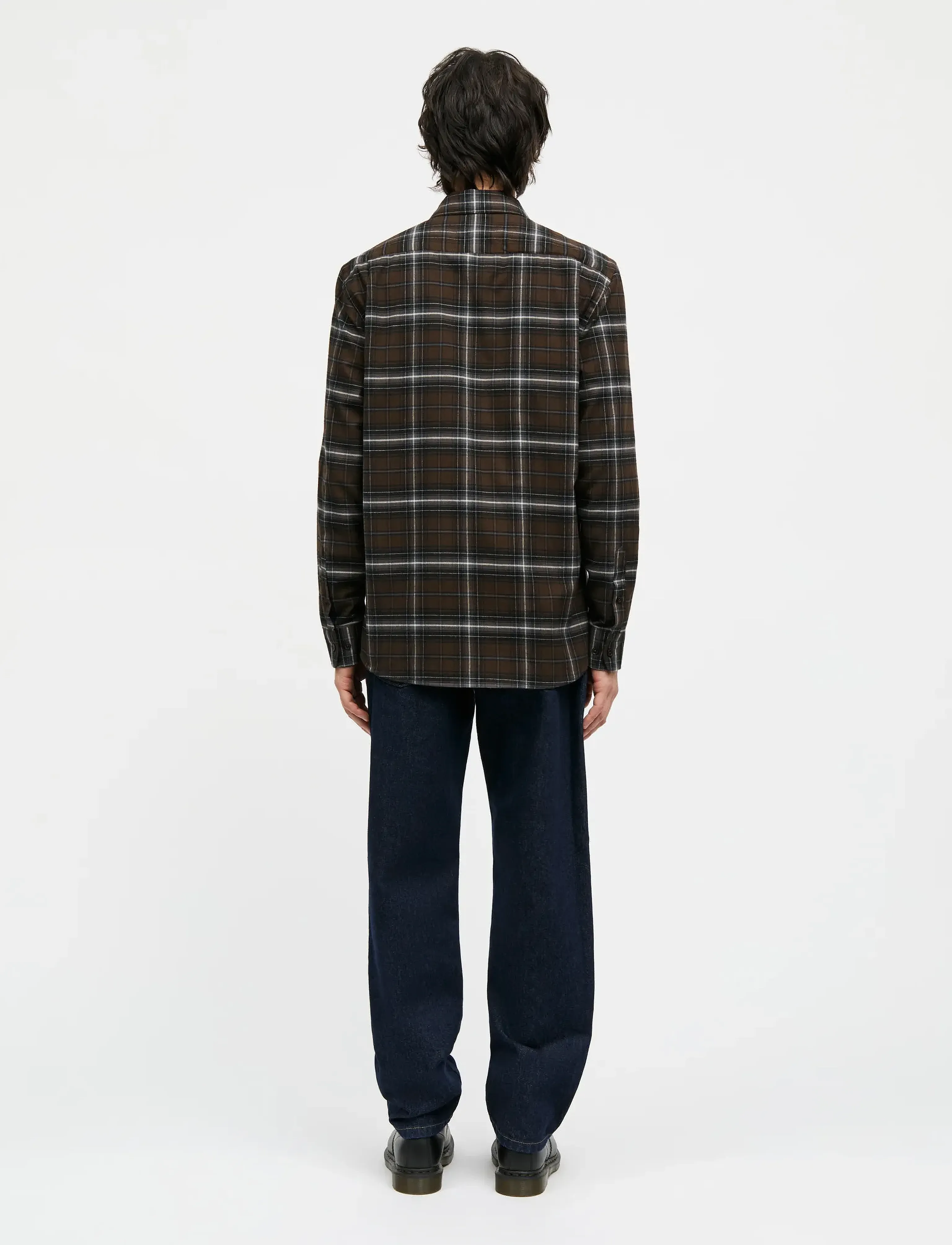 Mads Nørgaard - Cotton Flannel Check Sune Shirt - flannel shirts - demitasse check - 2