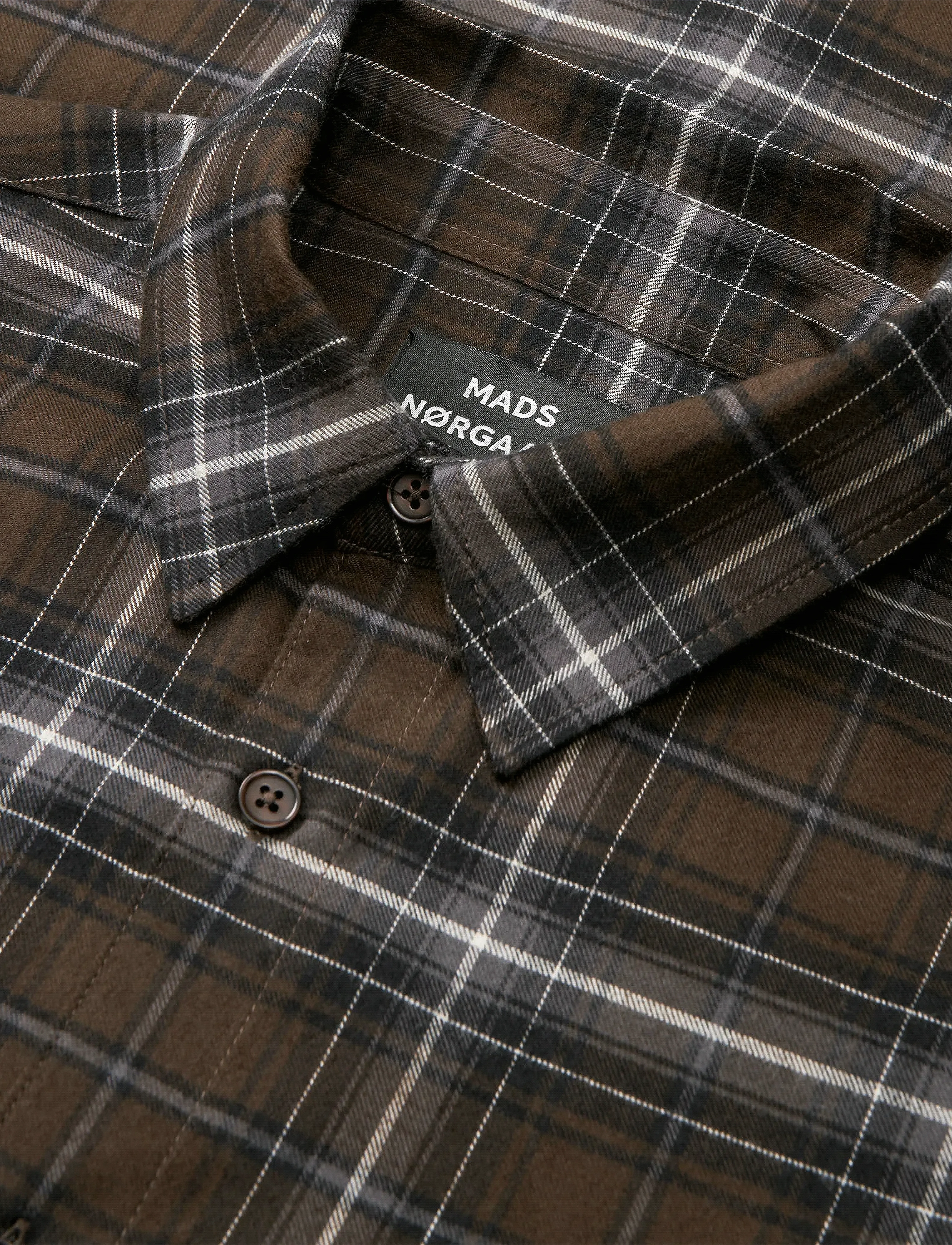 Mads Nørgaard - Cotton Flannel Check Sune Shirt - flannel shirts - demitasse check - 3