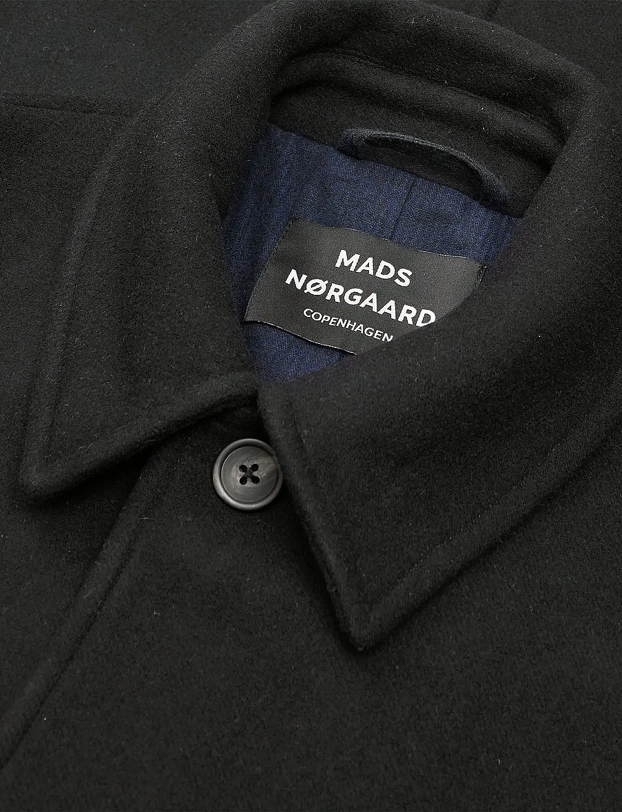 Mads Nørgaard - Compact Wool Curtis Coat - wełniane płaszcze - black - 3