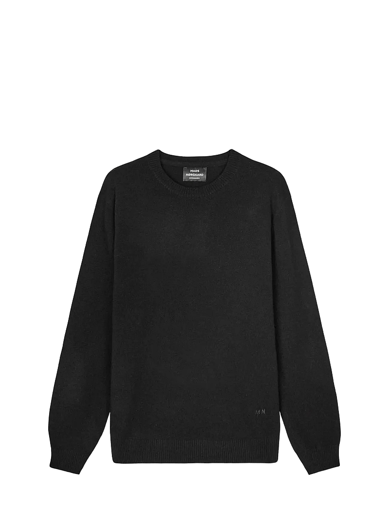 Mads Nørgaard - Super Wool Karsten Knit - rund hals - black - 1