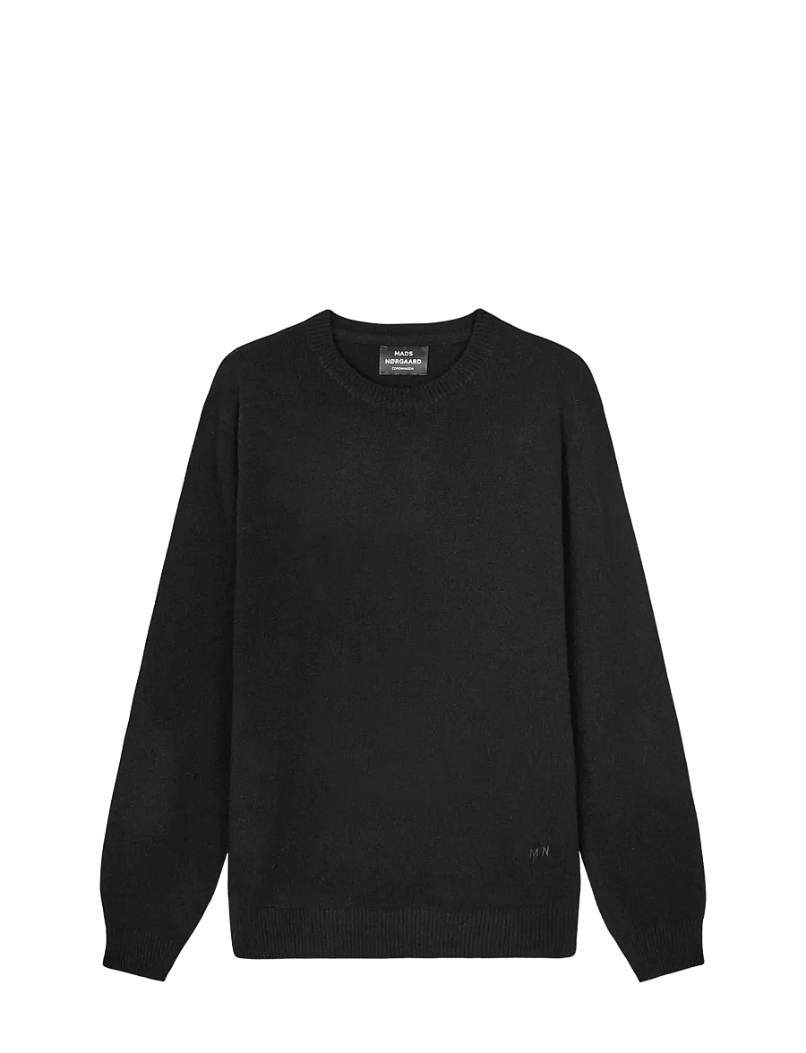 Mads Nørgaard - Super Wool Karsten Knit - rundhalsad - black - 1