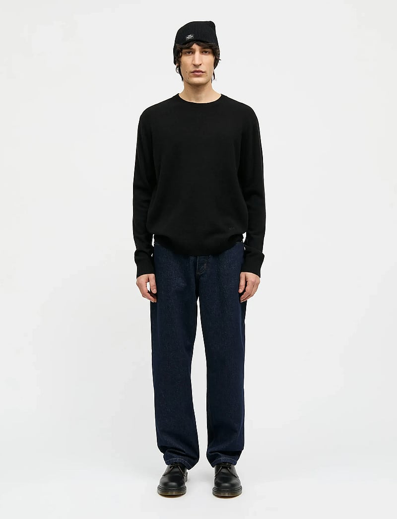 Mads Nørgaard - Super Wool Karsten Knit - rund hals - black - 0