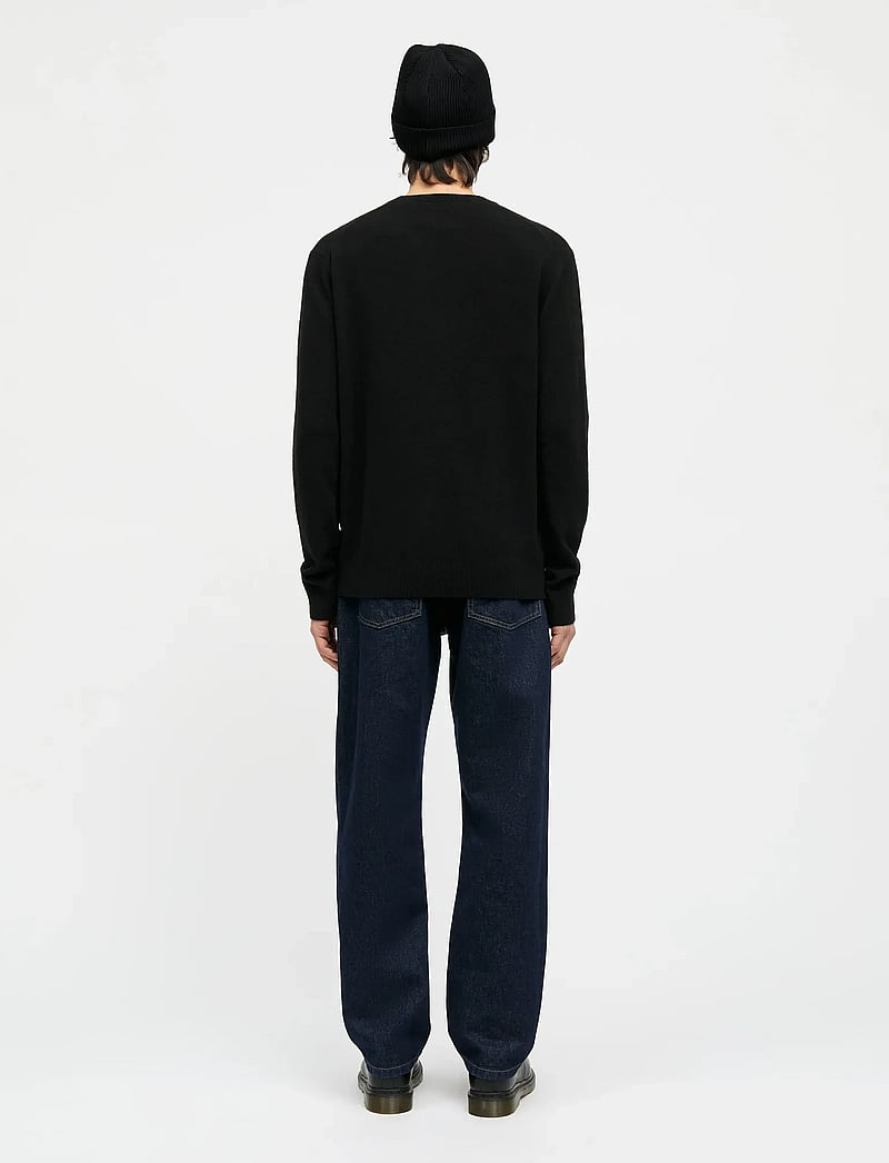 Mads Nørgaard - Super Wool Karsten Knit - rund hals - black - 2