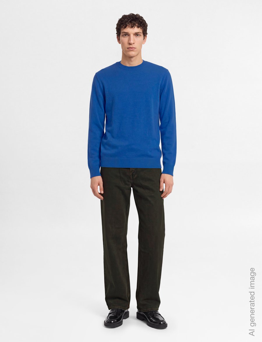 Mads Nørgaard - Super Wool Karsten Knit - rundhalsad - lapis blue - 0