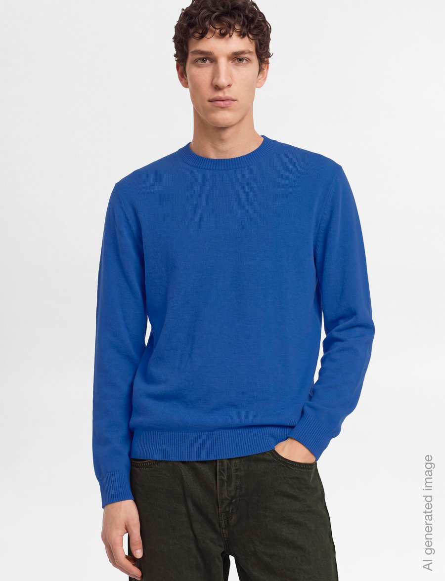 Mads Nørgaard - Super Wool Karsten Knit - rundhalsad - lapis blue - 3