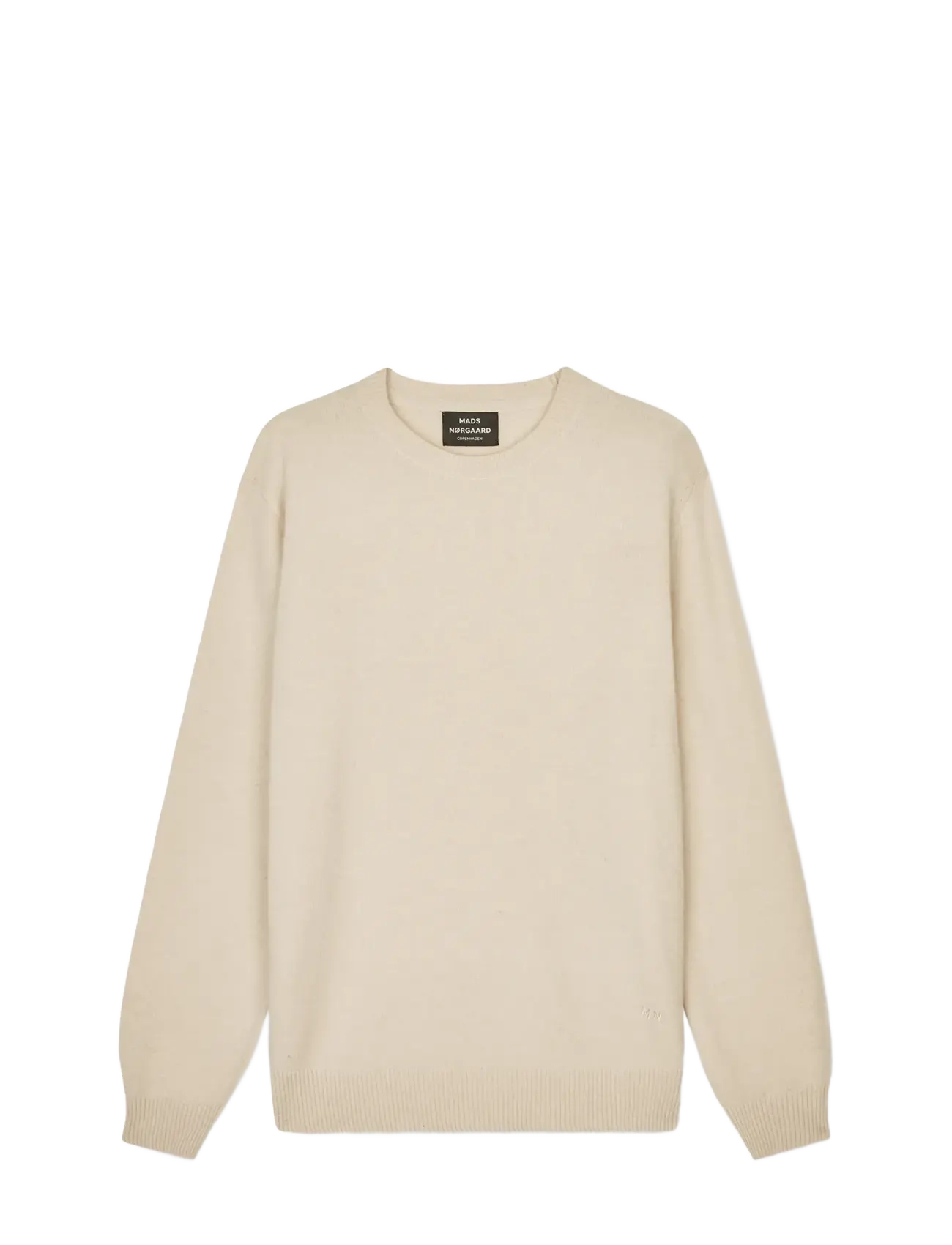 Mads Nørgaard Super Wool Karsten Knit - Tøj - RAINY DAY / cream