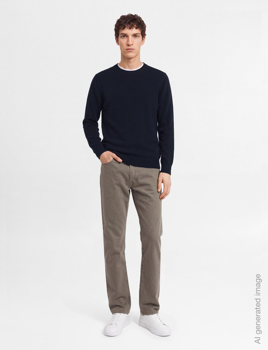 Mads Nørgaard - Super Wool Karsten Knit - rund hals - sky captain - 0