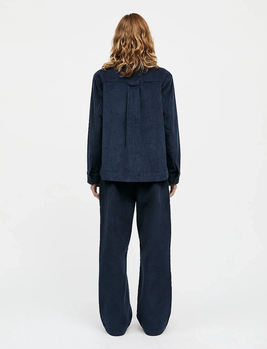 Mads Nørgaard - Pretty Cord Gaila Shirt - langärmlige hemden - parisian night - 2