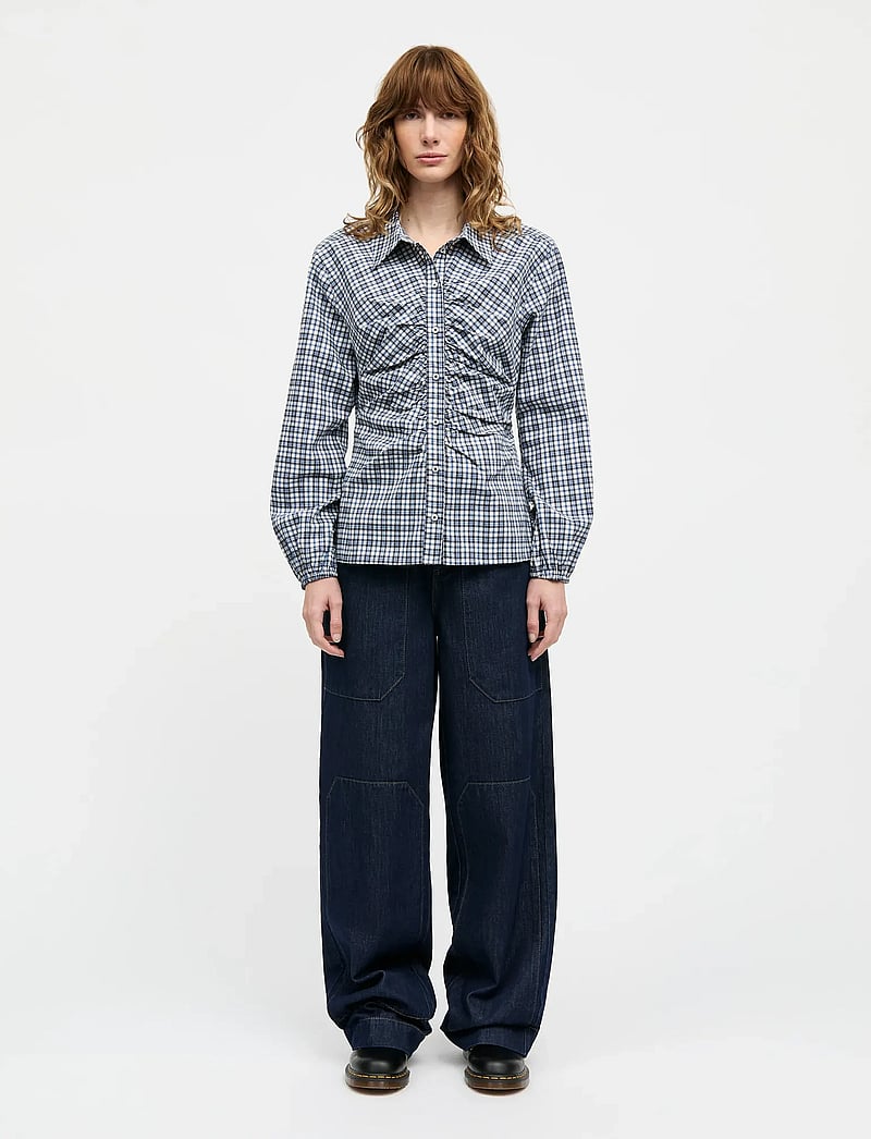 Mads Nørgaard - Poplinda Clara Shirt - langärmlige hemden - parisian night check - 0