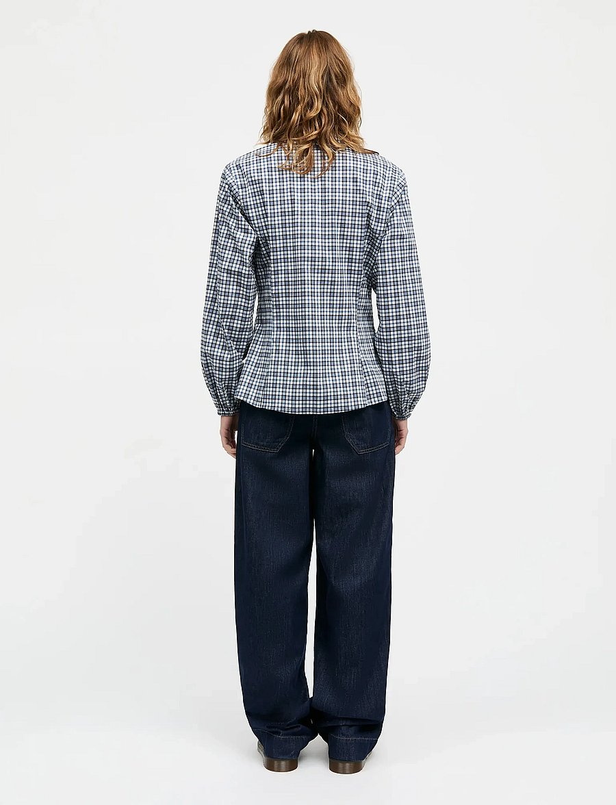 Mads Nørgaard - Poplinda Clara Shirt - langärmlige hemden - parisian night check - 2