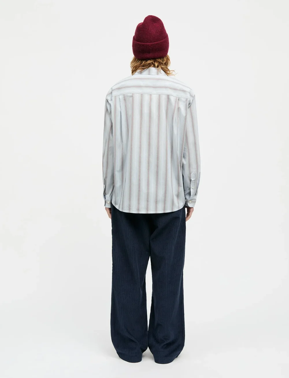 Mads Nørgaard - Poplinda Crelly Shirt - langærmede skjorter - shadow pinstripe/winery - 2