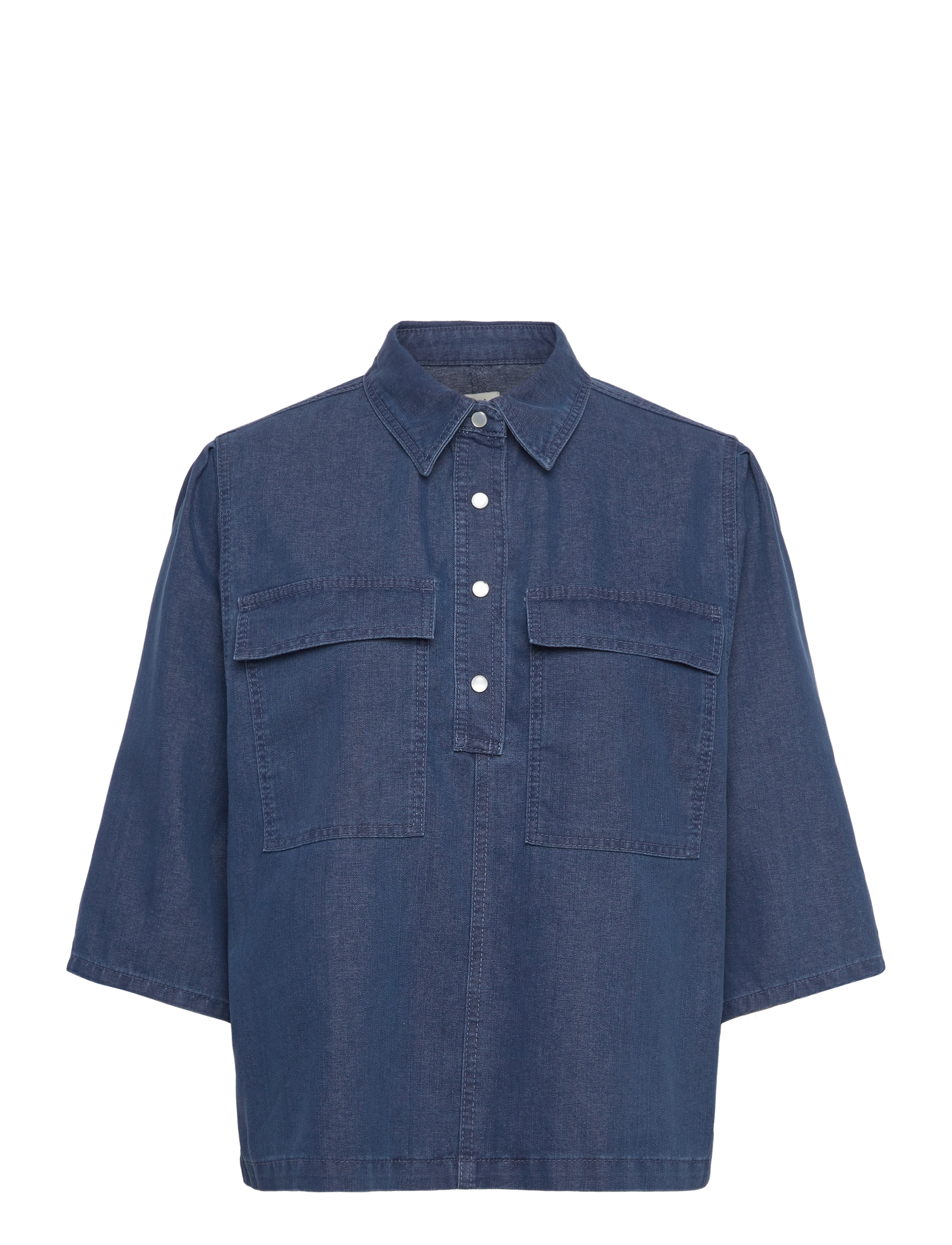 Mads Nørgaard Soft Denim Hera Shirt - Kortærmede skjorter - SARGASSO SEA / blue