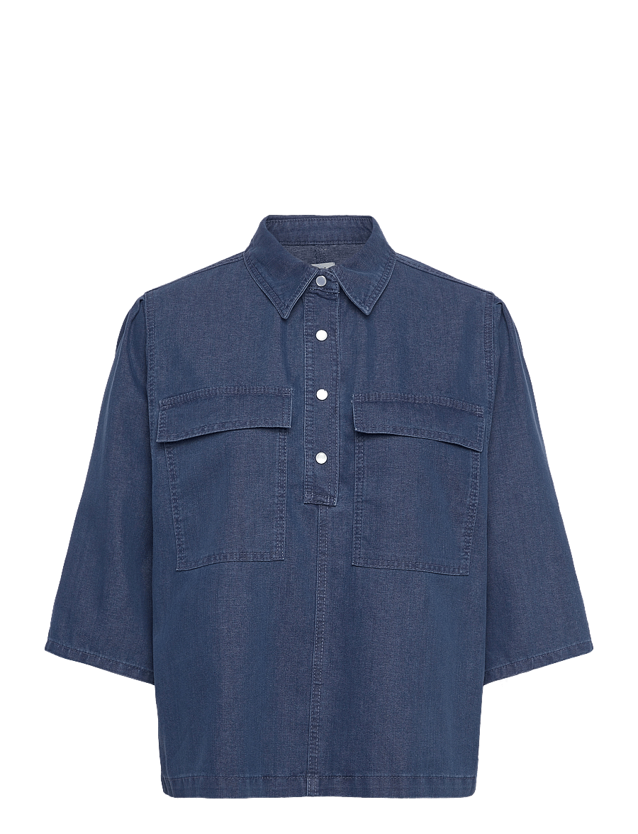 Mads Nørgaard - Soft Denim Hera Shirt - jeanshemden - sargasso sea - 0