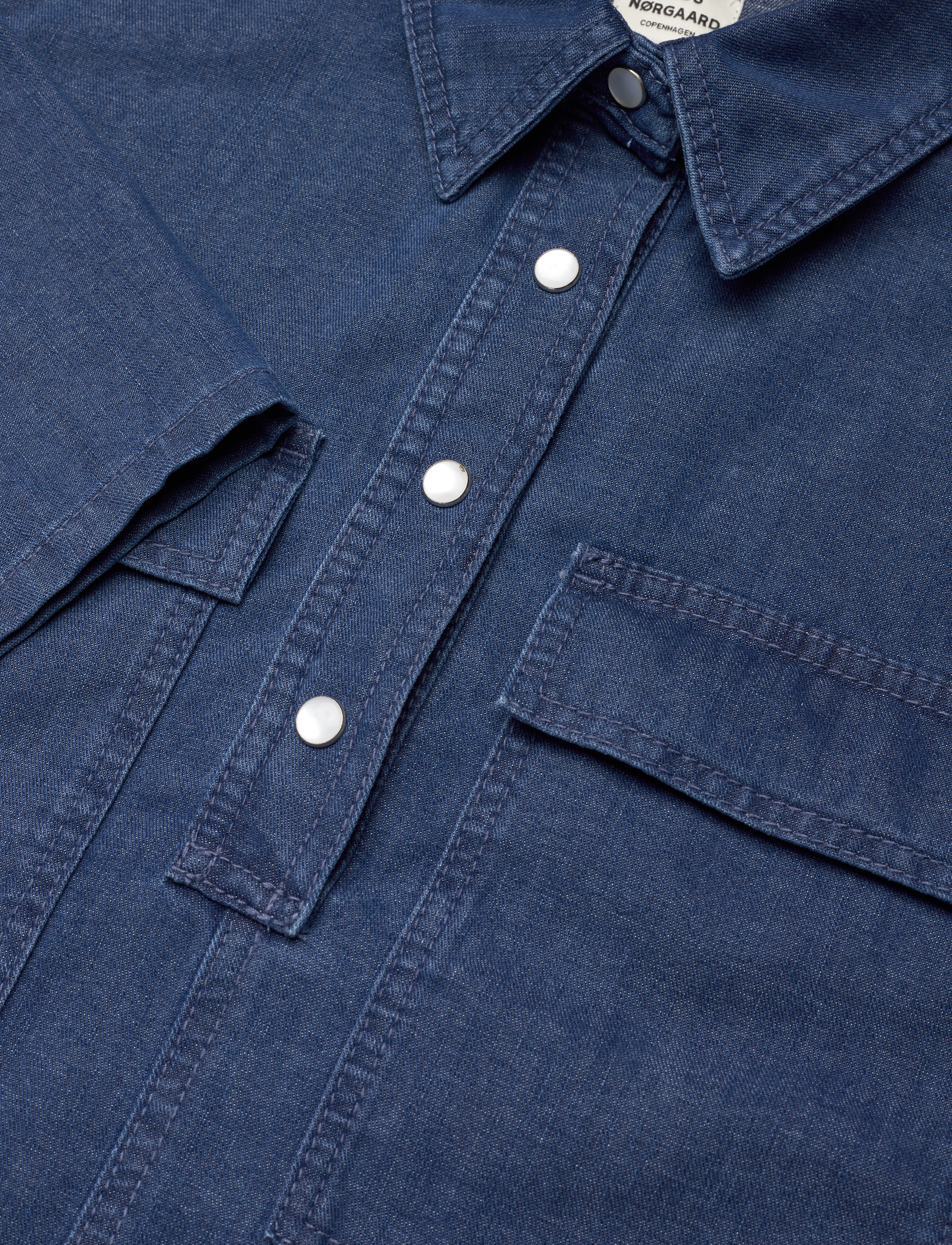 Mads Nørgaard - Soft Denim Hera Shirt - jeansskjortor - sargasso sea - 2