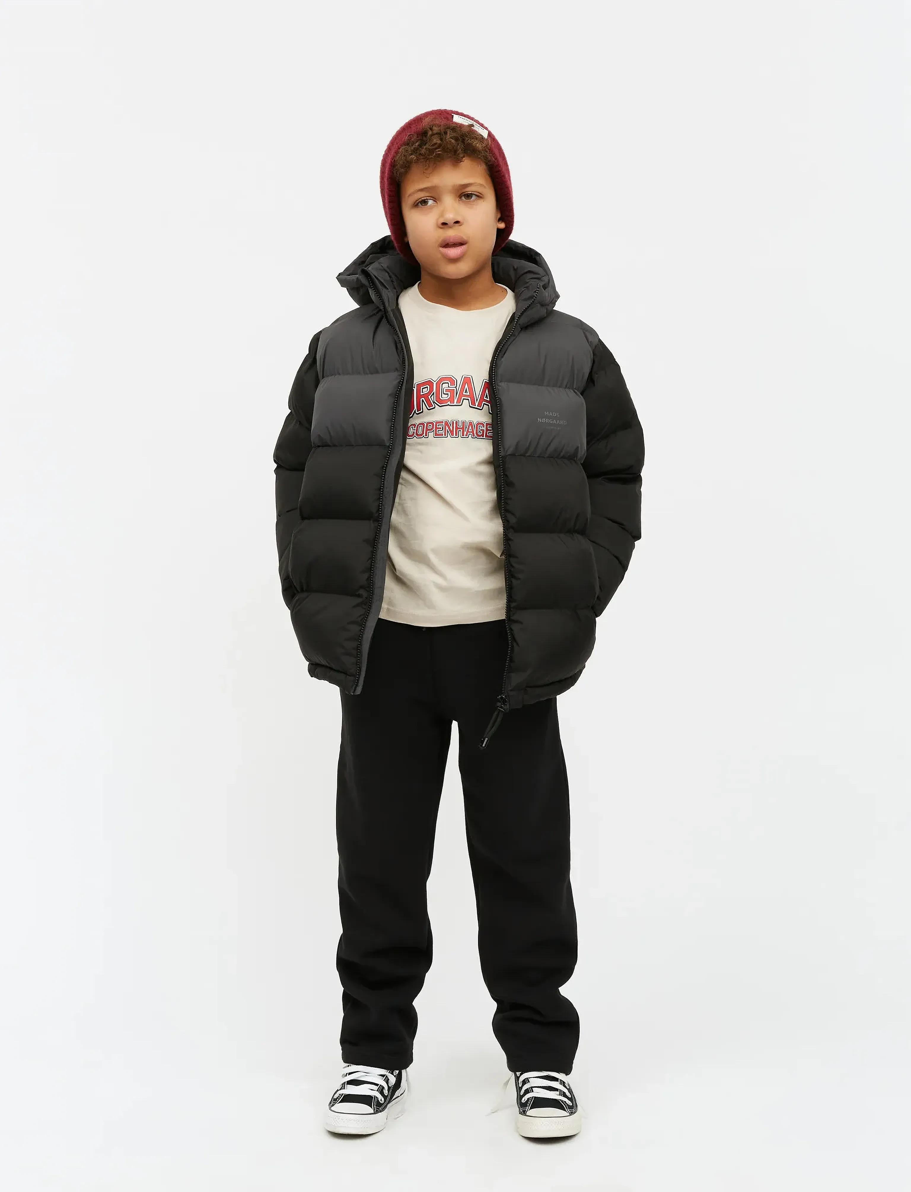 Mads Nørgaard Light Ripstop Junino Jacket, 176, Jackets & Coats, Schwarz - Puffer Padded, Kinder