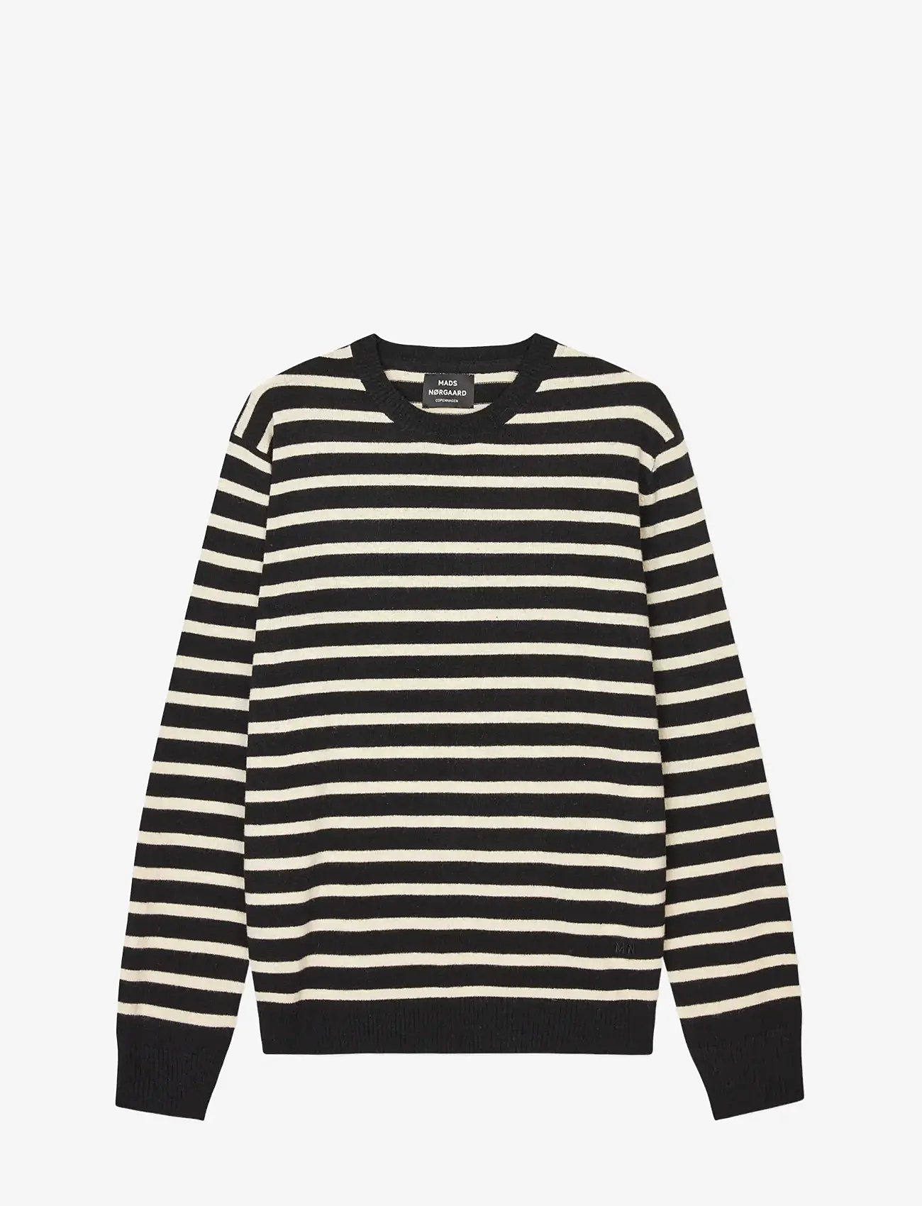 Mads Nørgaard - Super Wool Karsten Stripe Knit - herbstliche kleidung - black/rainy day - 0