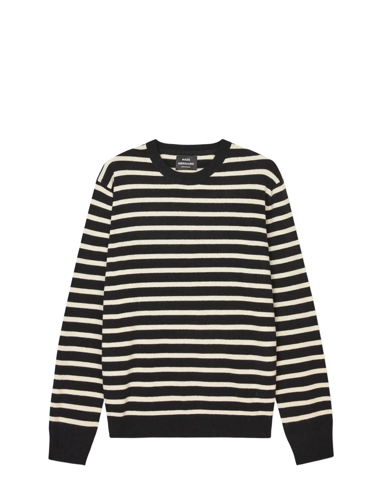 Mads Nørgaard Super Wool Karsten Stripe Knit - Strickmode - BLACK/RAINY DAY / multi