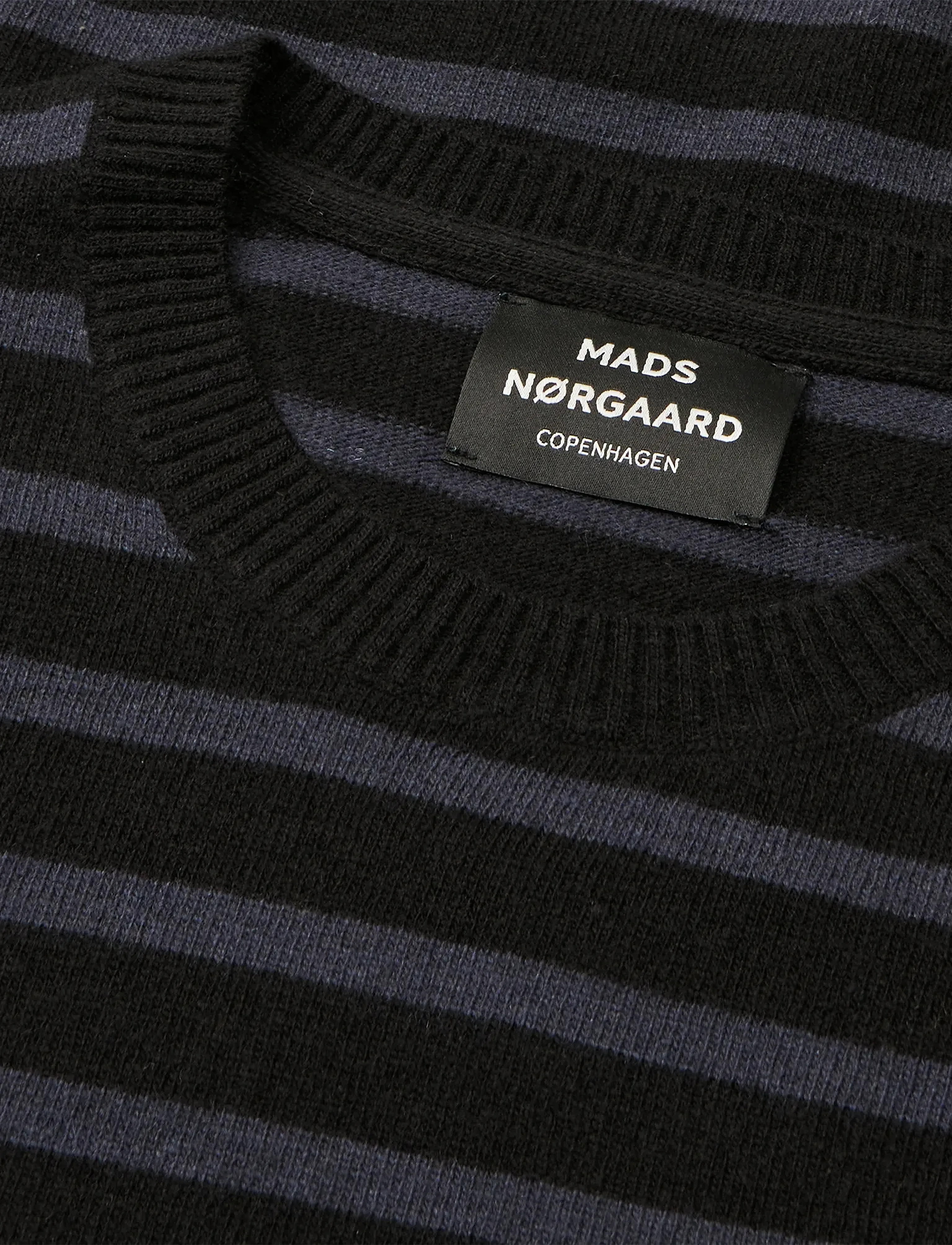 Mads Nørgaard - Super Wool Karsten Stripe Knit - rundhalsad - parisian night/black - 3