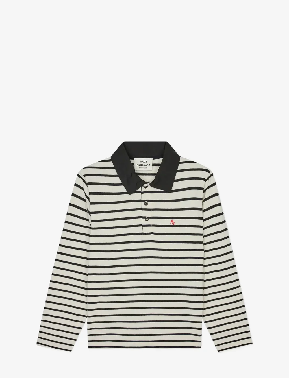 Mads Nørgaard - Pablo Jessie Polo Tee LS - poloer - vanilla ice/black - 1