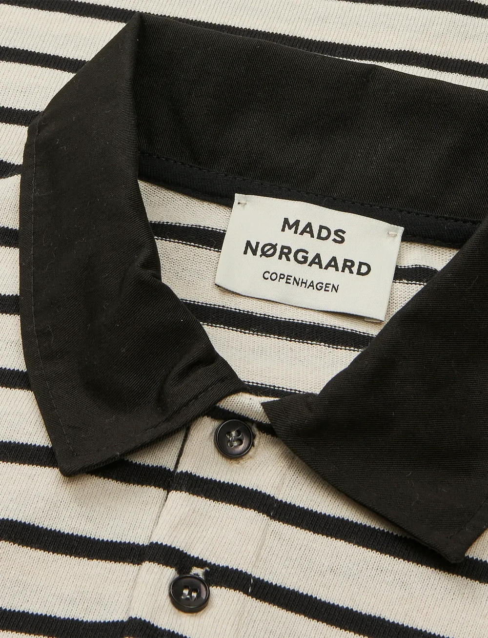 Mads Nørgaard - Pablo Jessie Polo Tee LS - poloer - vanilla ice/black - 3