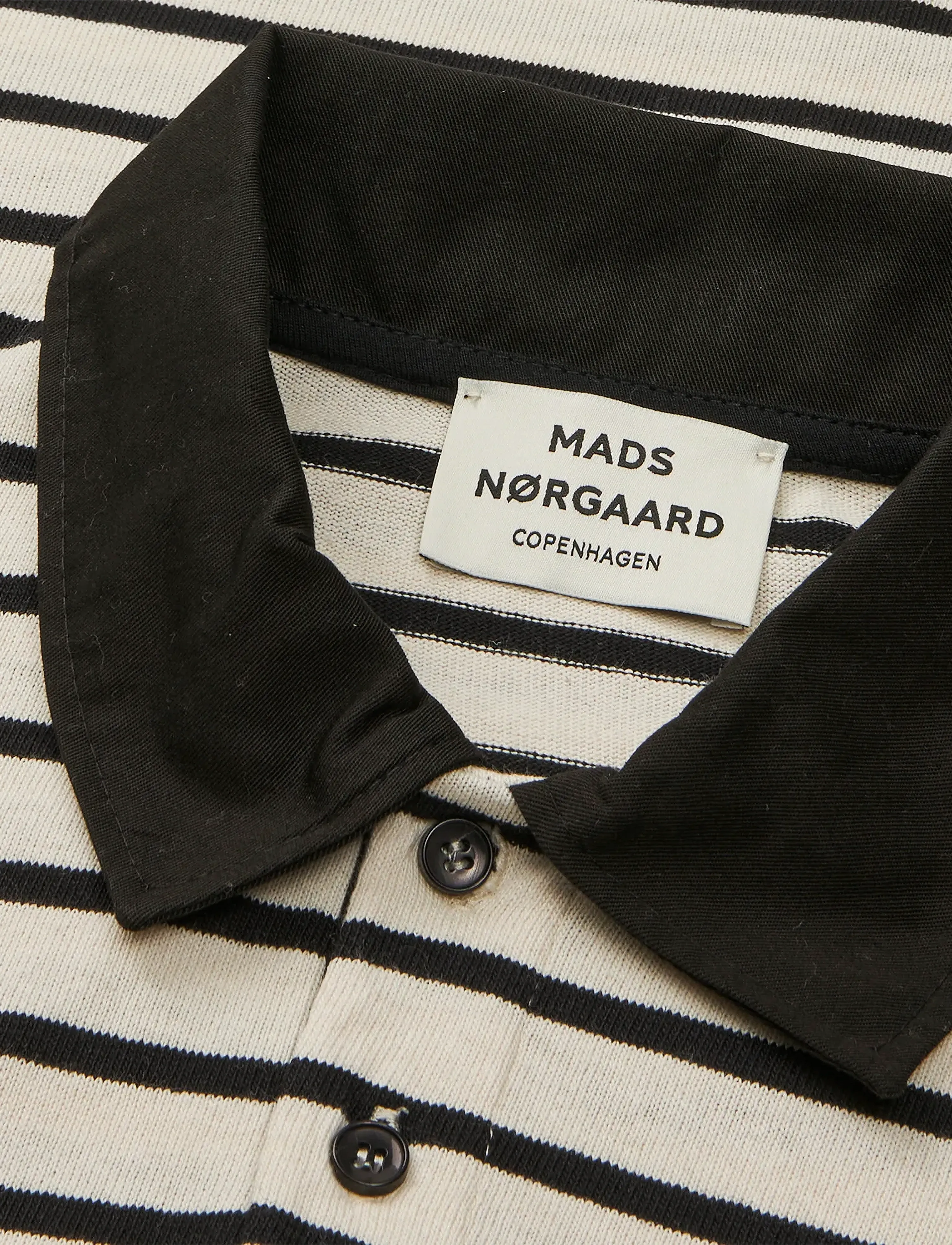 Mads Nørgaard - Pablo Jessie Polo Tee LS - poloshirts - vanilla ice/black - 3