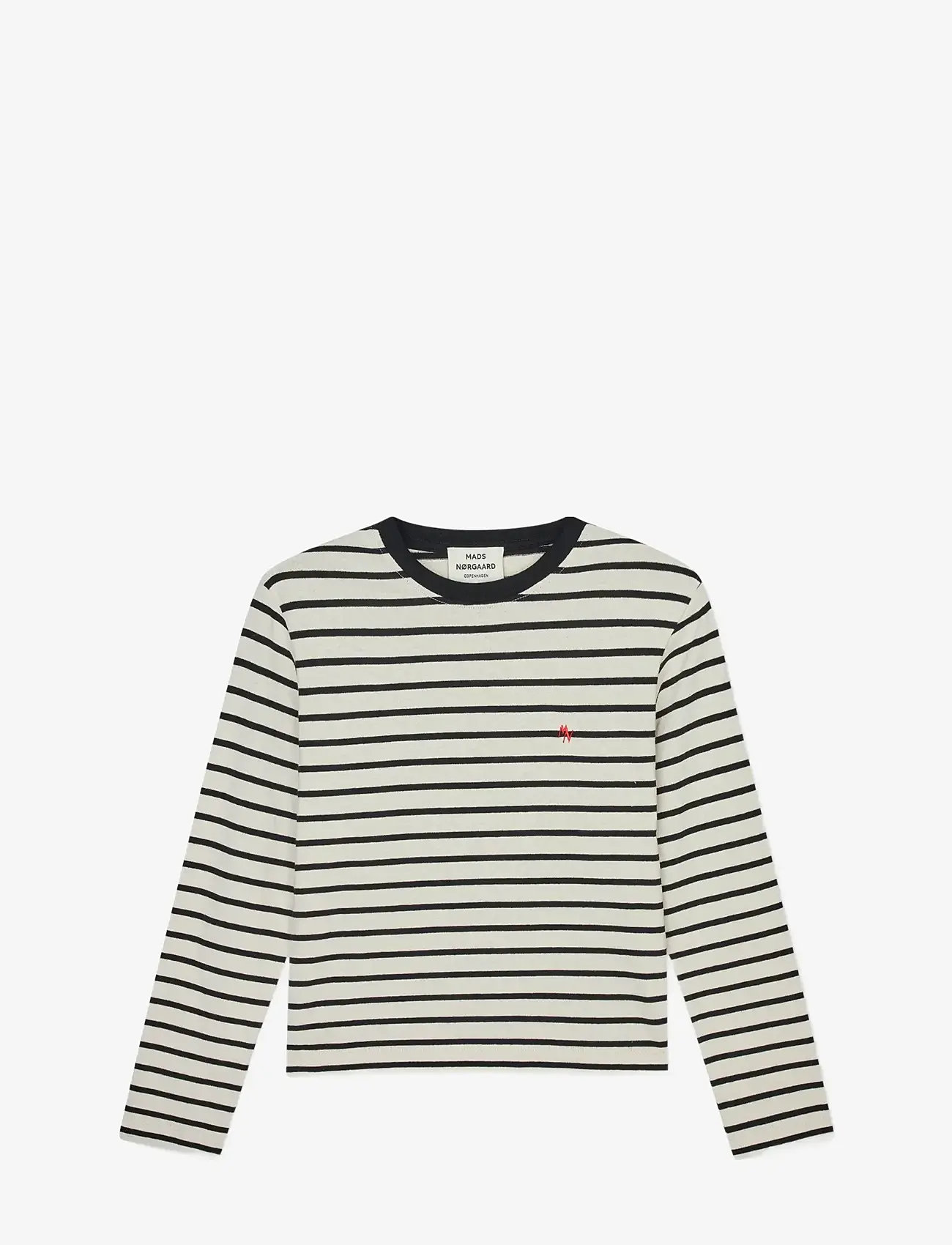 Mads Nørgaard - Pablo Maggie Tee LS - pikkade varrukatega alussärgid - vanilla ice/black - 1