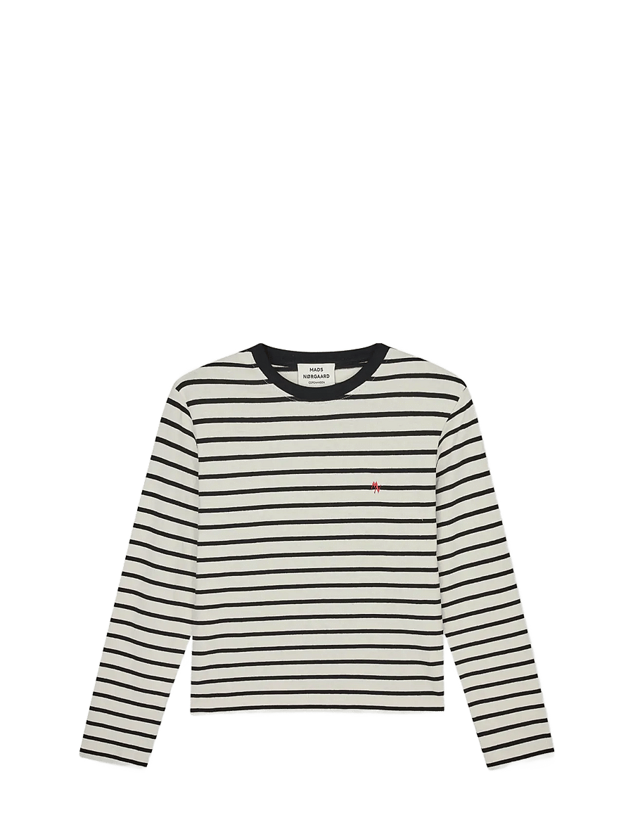 Mads Nørgaard - Pablo Maggie Tee LS - långärmade toppar - vanilla ice/black - 1