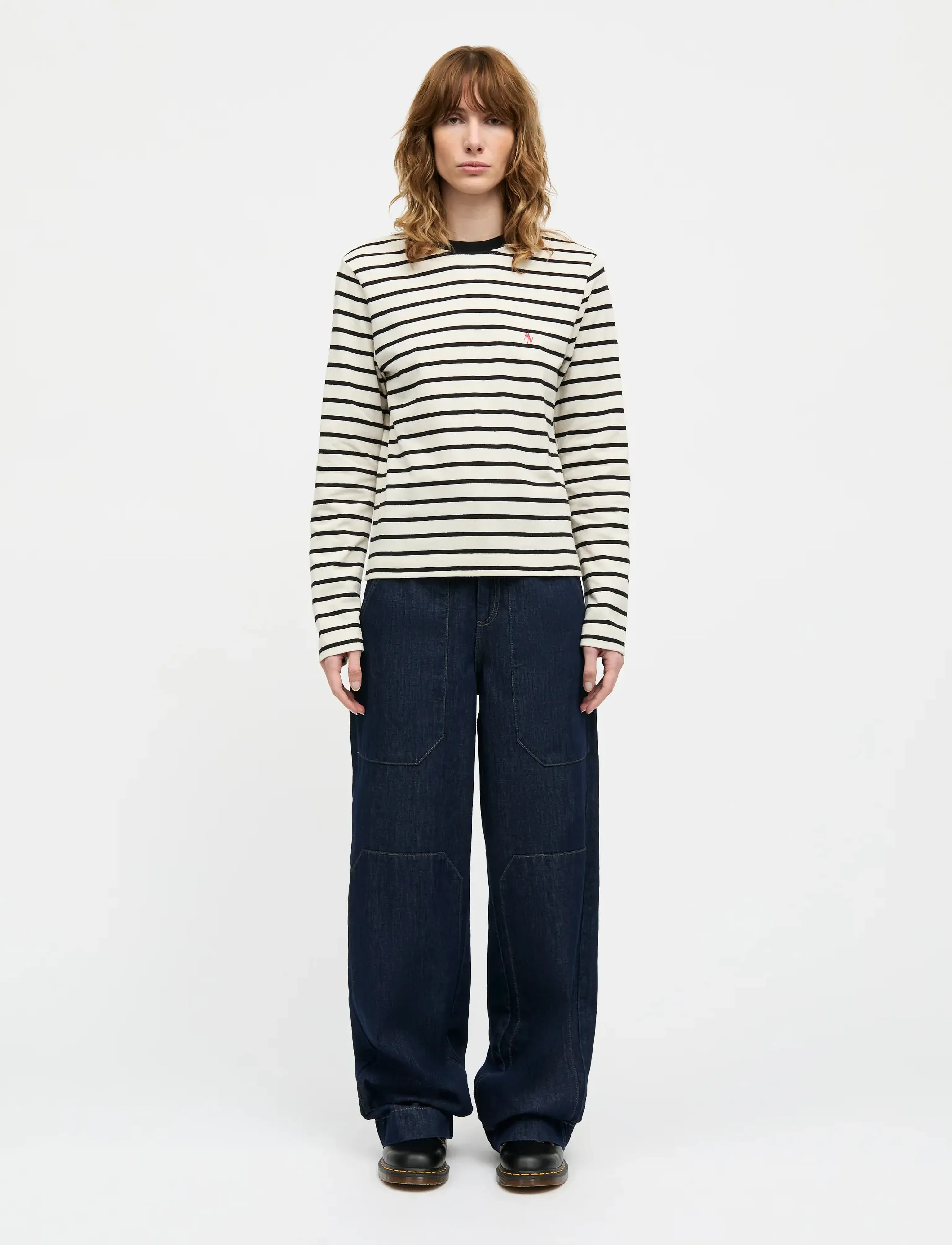 Mads Nørgaard Pablo Maggie Tee Ls, XS, White, T-Shirts & Toppe > Langærmede, Dame