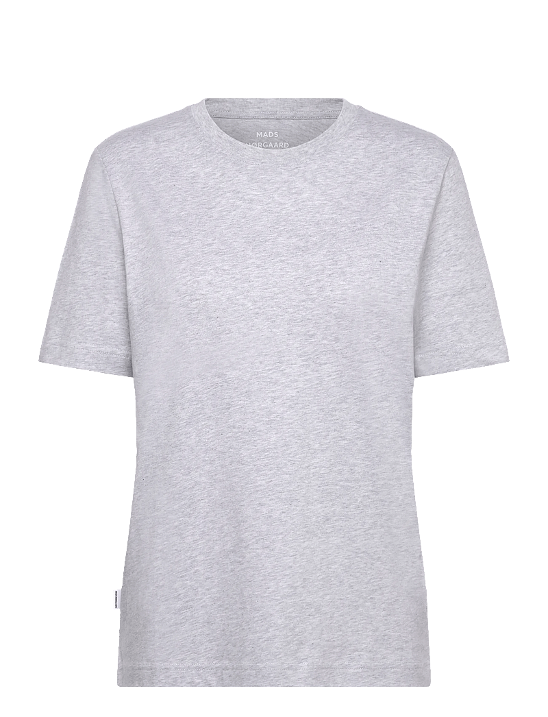 Mads Nørgaard - Cotton Jersey Jess Tee FAV - t-shirts - light grey melange - 0