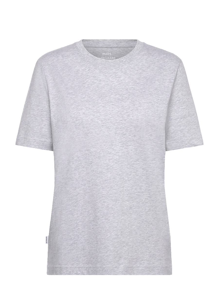 Mads Nørgaard - Cotton Jersey Jess Tee FAV - t-shirts - light grey melange - 1